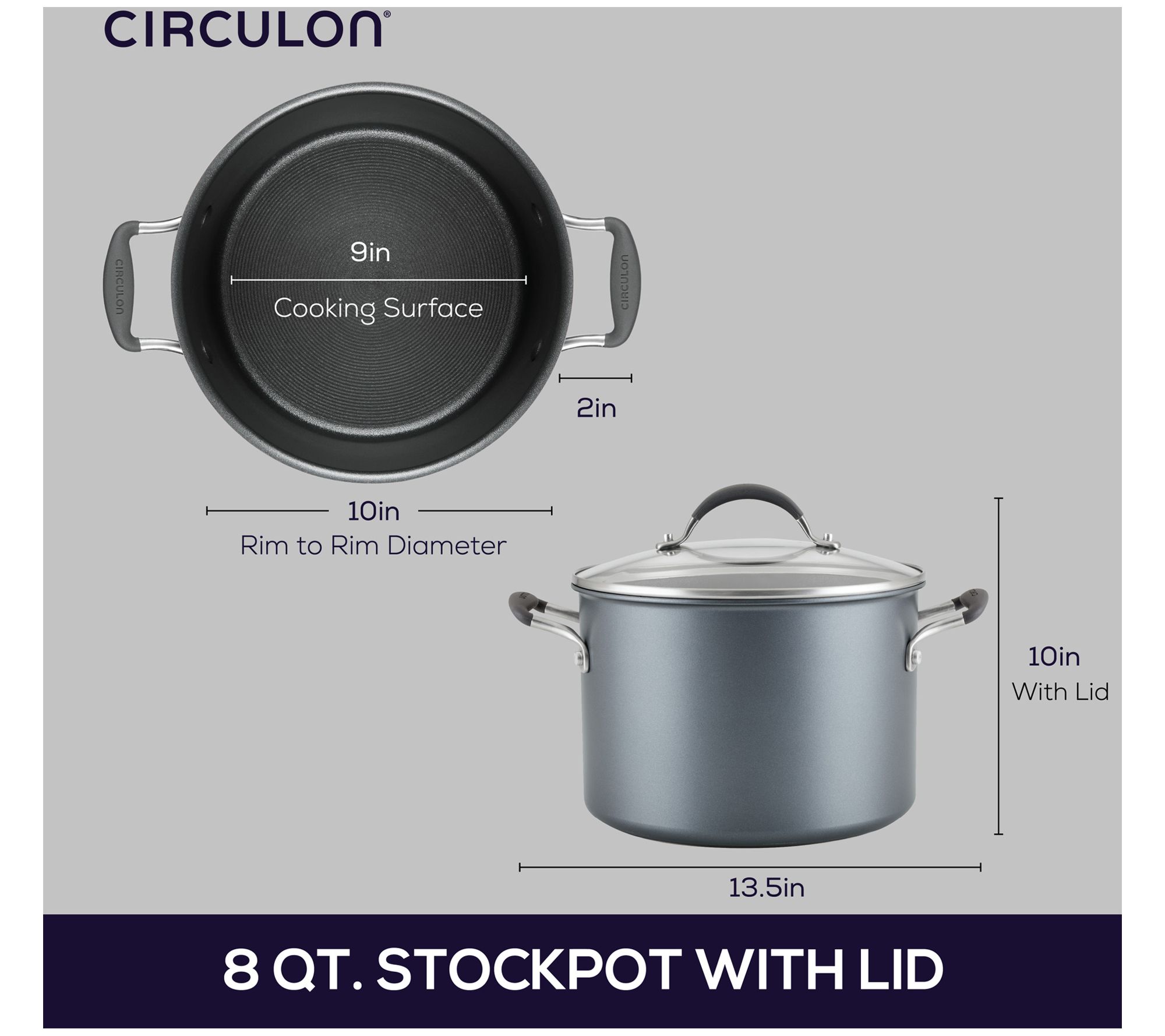 Circulon 8-Piece ScratchDefense A1 Series Nonstick Cookware Set, Graphite