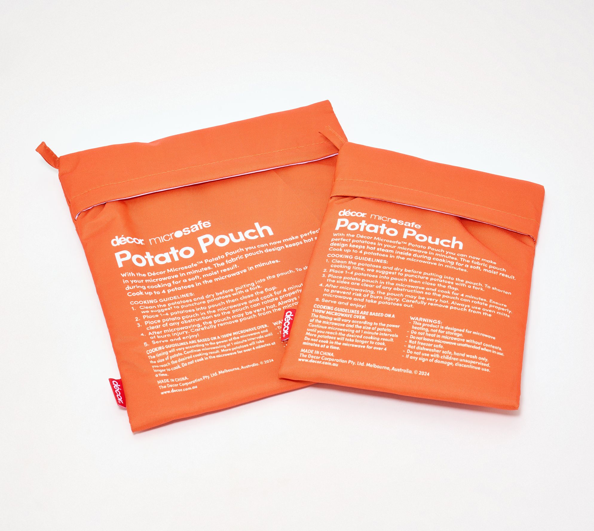Decor Set of 2 Microwavable Fabric Potato Cookers