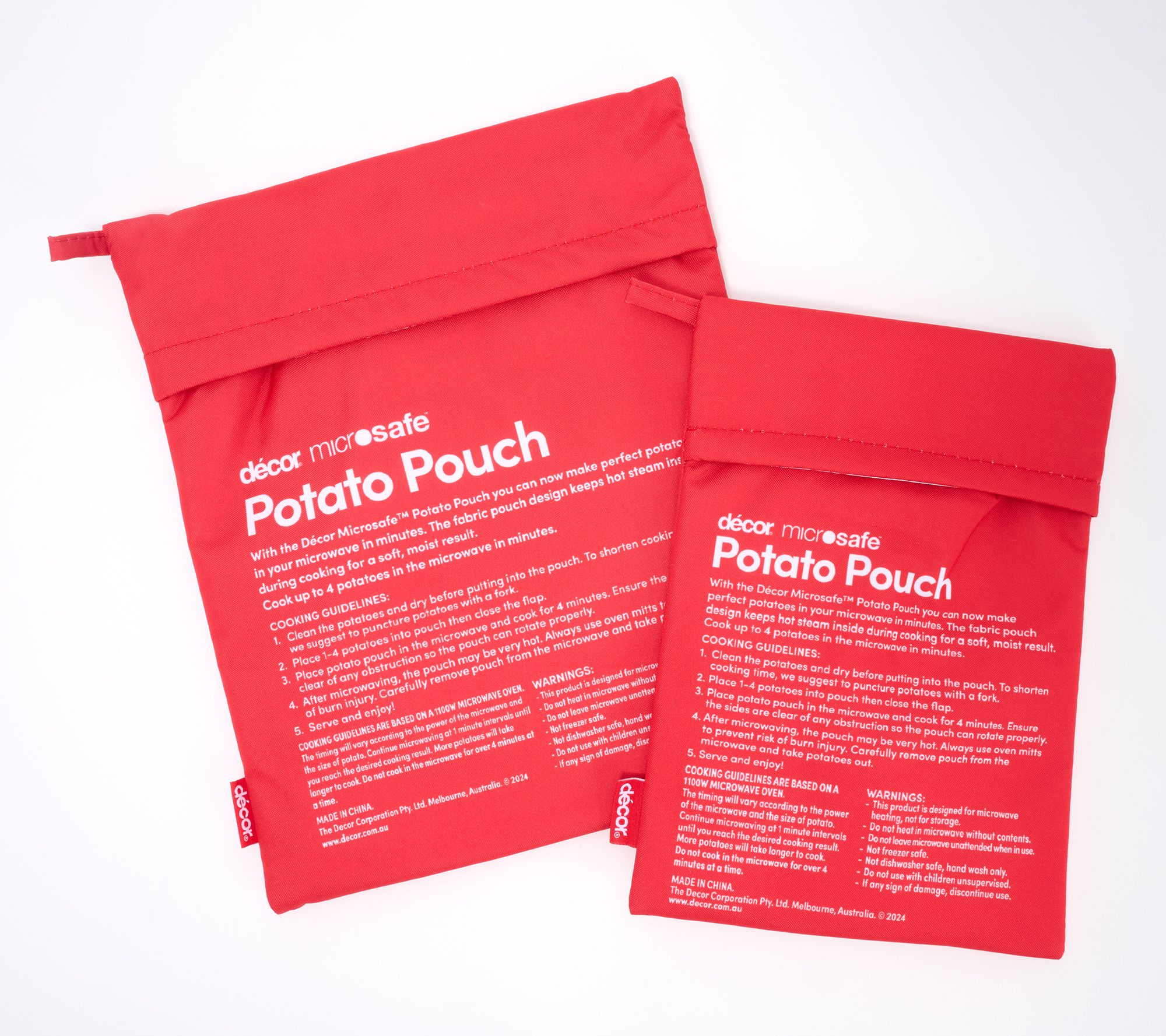 Decor Set of 2 Microwavable Fabric Potato Cookers