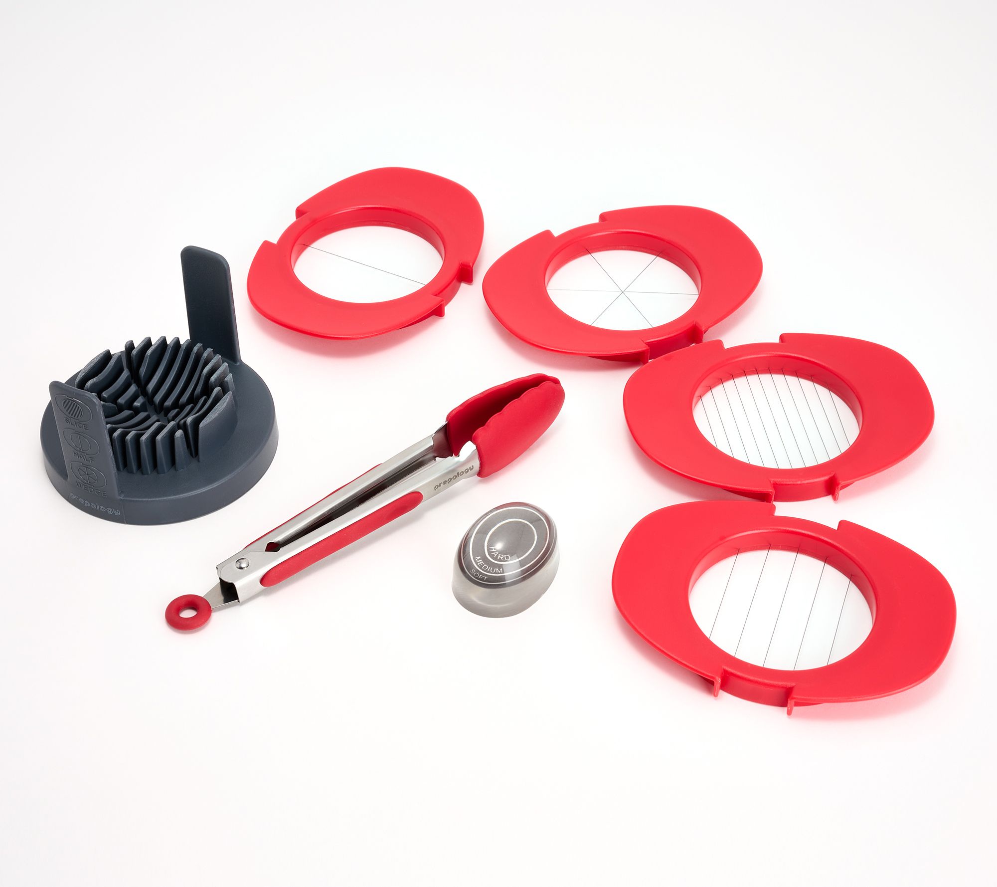 Prepology 5-Piece Egg Slicer Set with Timer and Mini Tongs