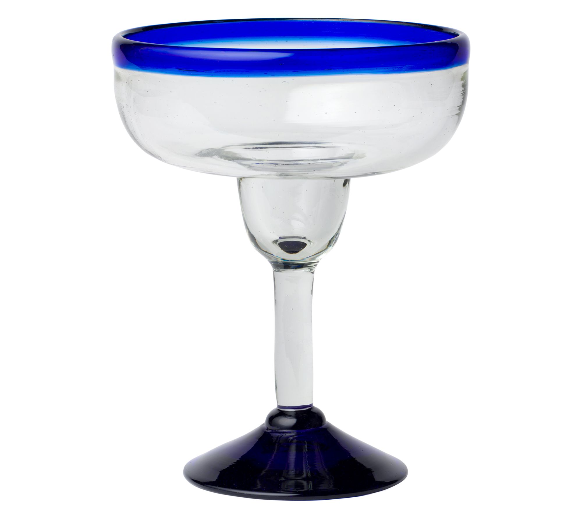 10 Strawberry Street Cobalt Rim Mexican Glass,Margarita