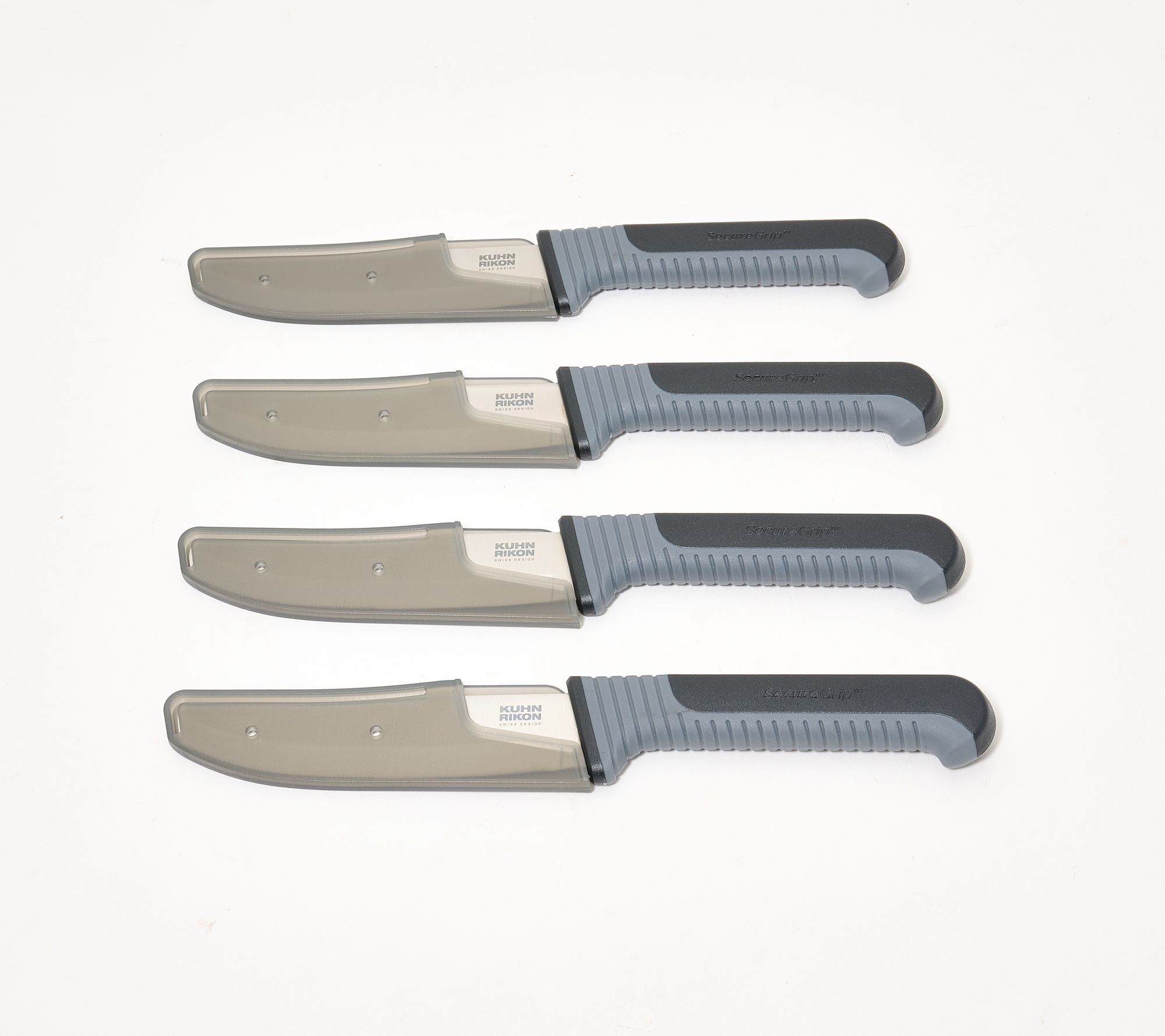 Kuhn Rikon Set of 4 Secure Grip Steak Knives w/ Sheaths
