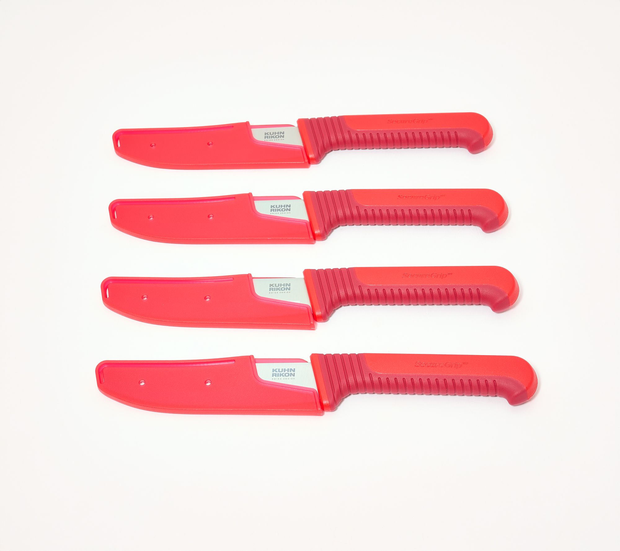 Kuhn Rikon Set of 4 Secure Grip Steak Knives w/ Sheaths