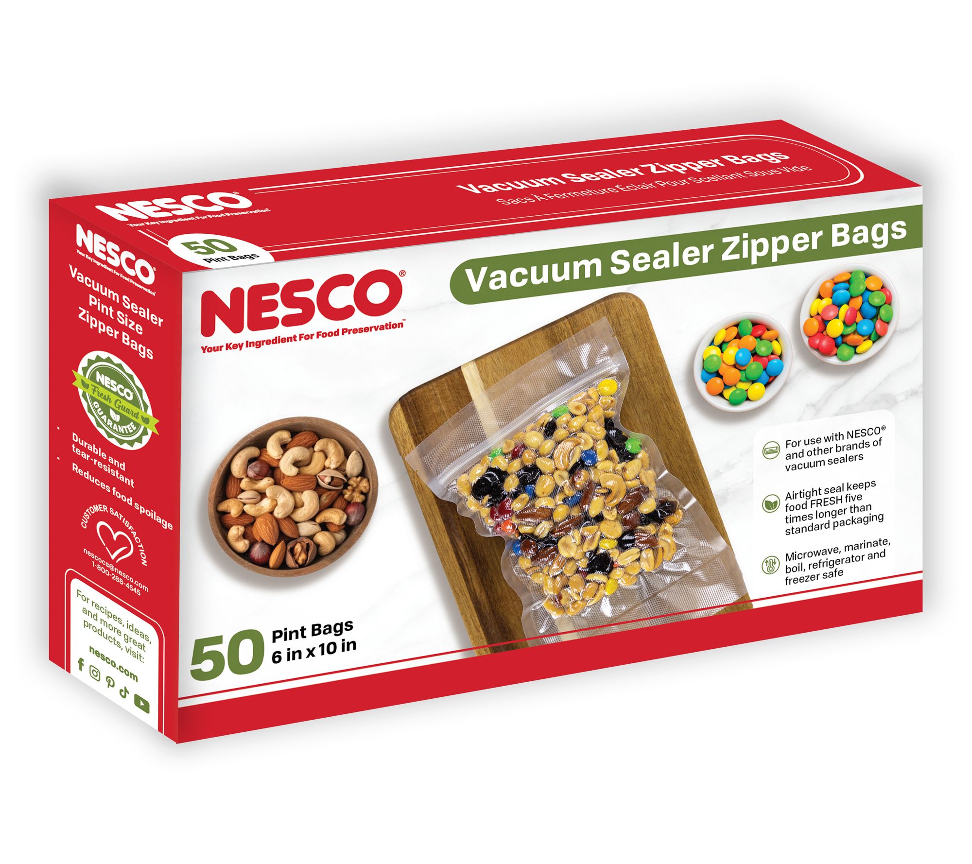 Nesco 50 Vacuum Sealer Zipper Pint Sized Bags
