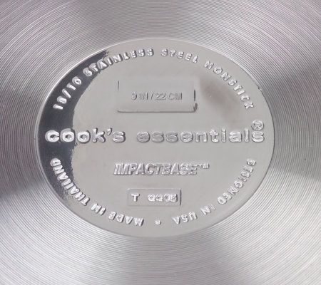 CooksEssentials Stainless Steel Nonstick 9 Everyday Pan with Lid 