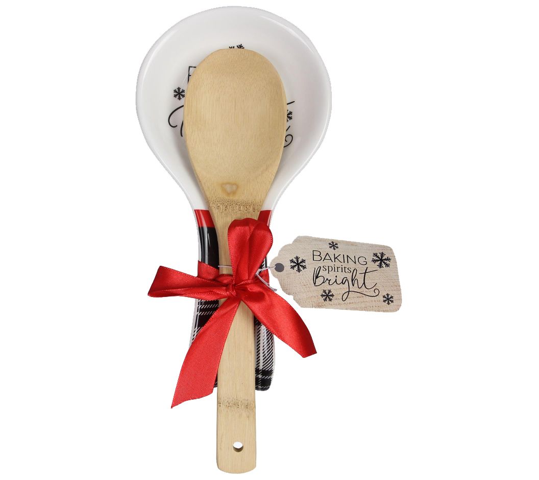 Young's Inc. Modern Farmhouse Christmas Spoon R est with Spoon