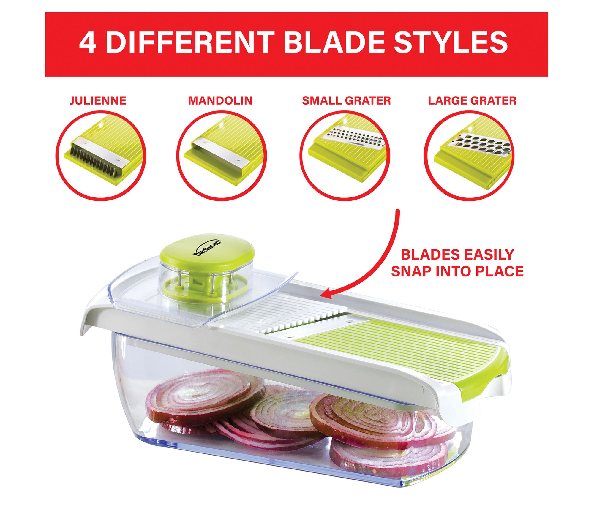 Prep Solutions Stainless Steel Blade Easy Adjustable Mandolin Slicer, White