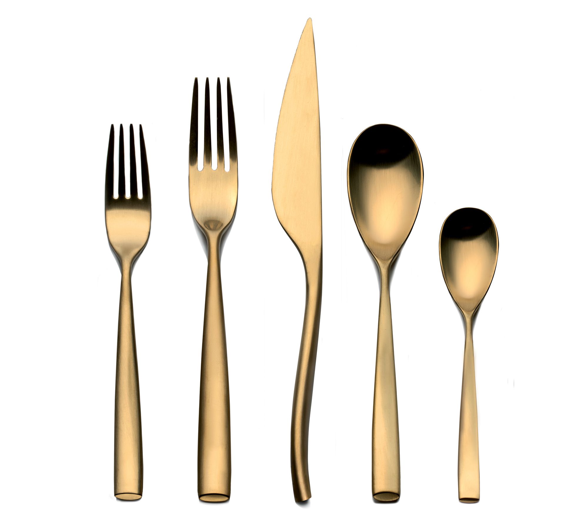 Mepra 5pc Set Arte Flatware Ice Gold