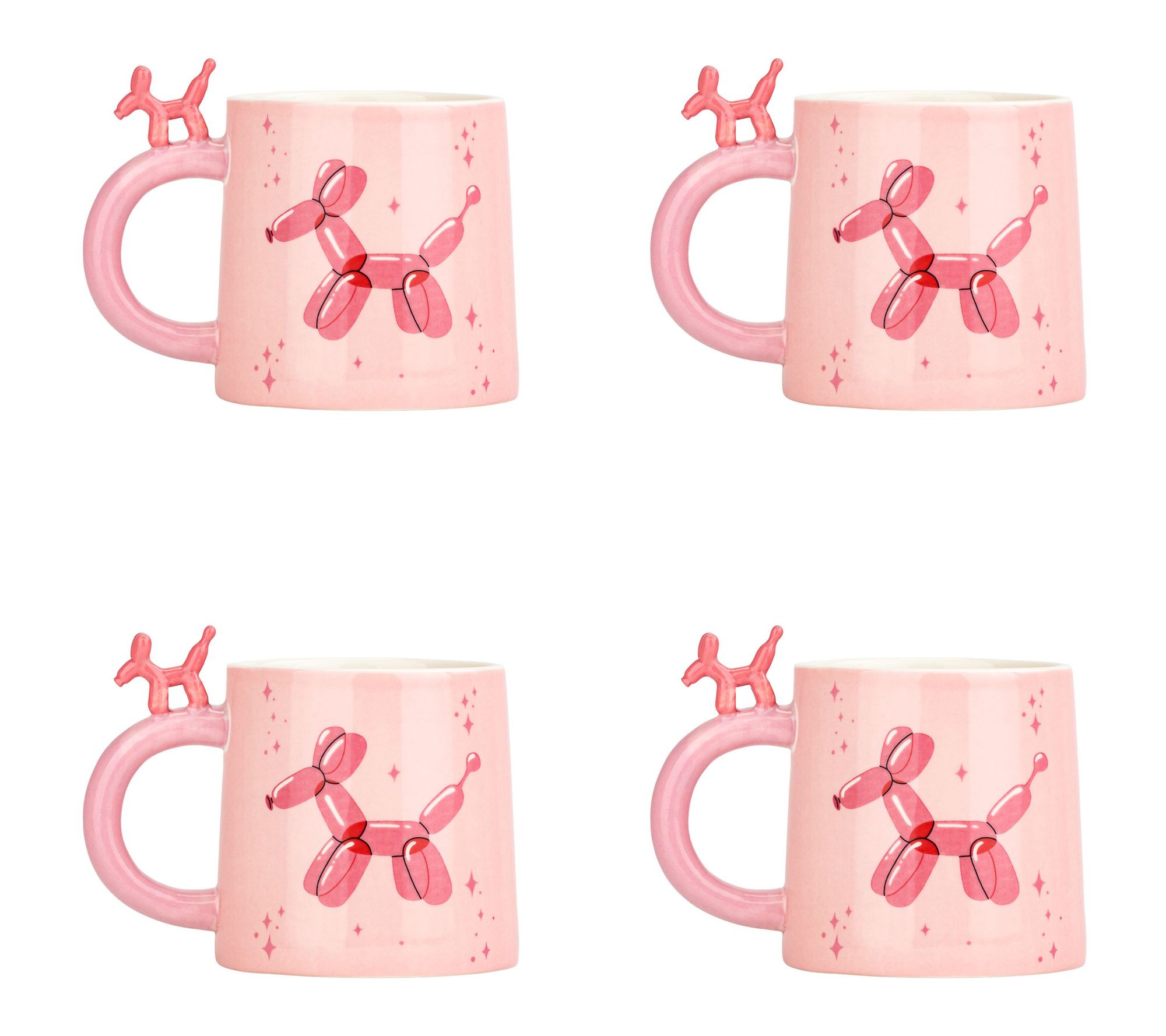 10 Strawberry Street Set of 4 Balloon Dog Mug