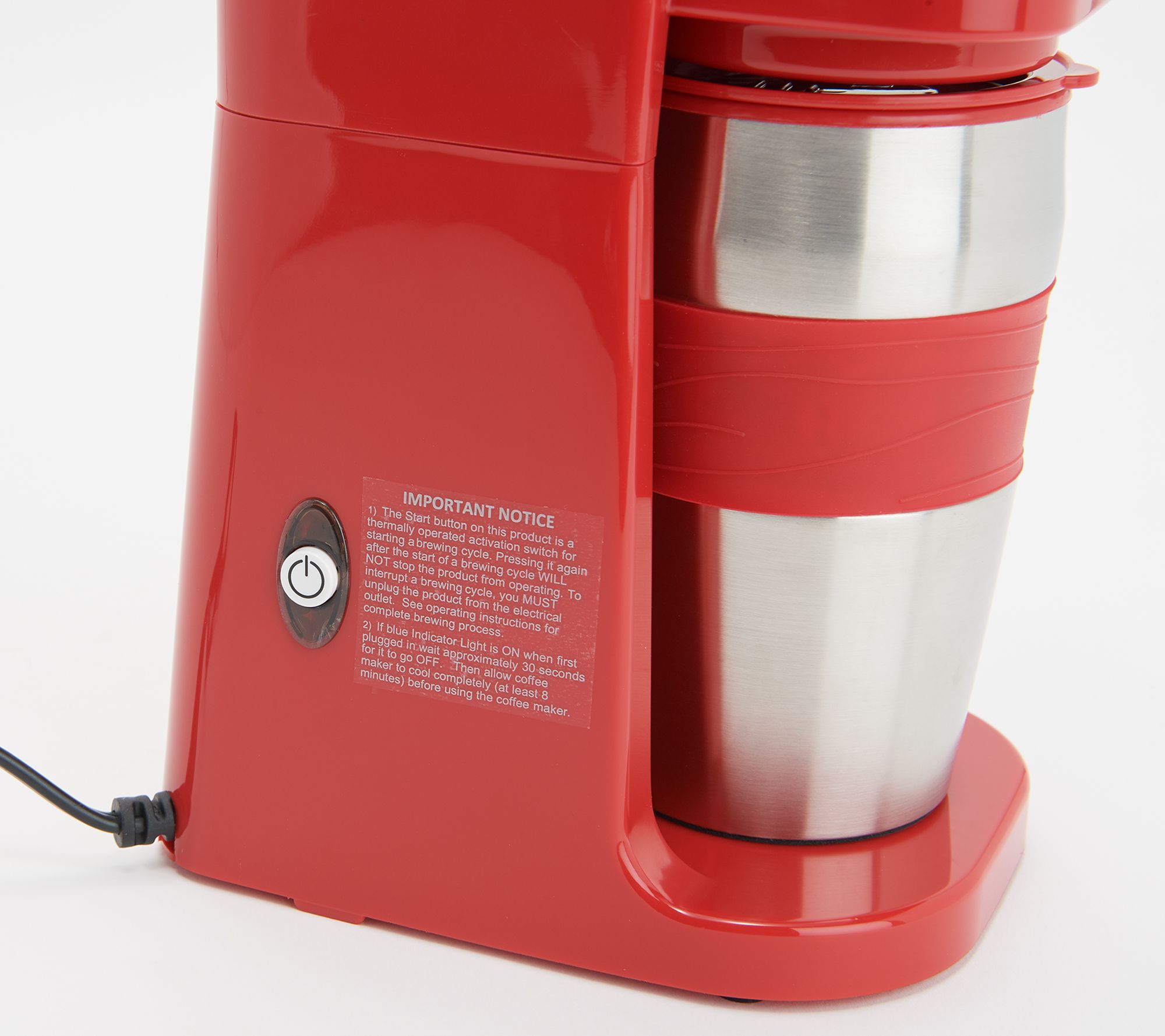 As Is Cook's Essentials Single Serve Coffee Maker w/ Grinder & Mug 