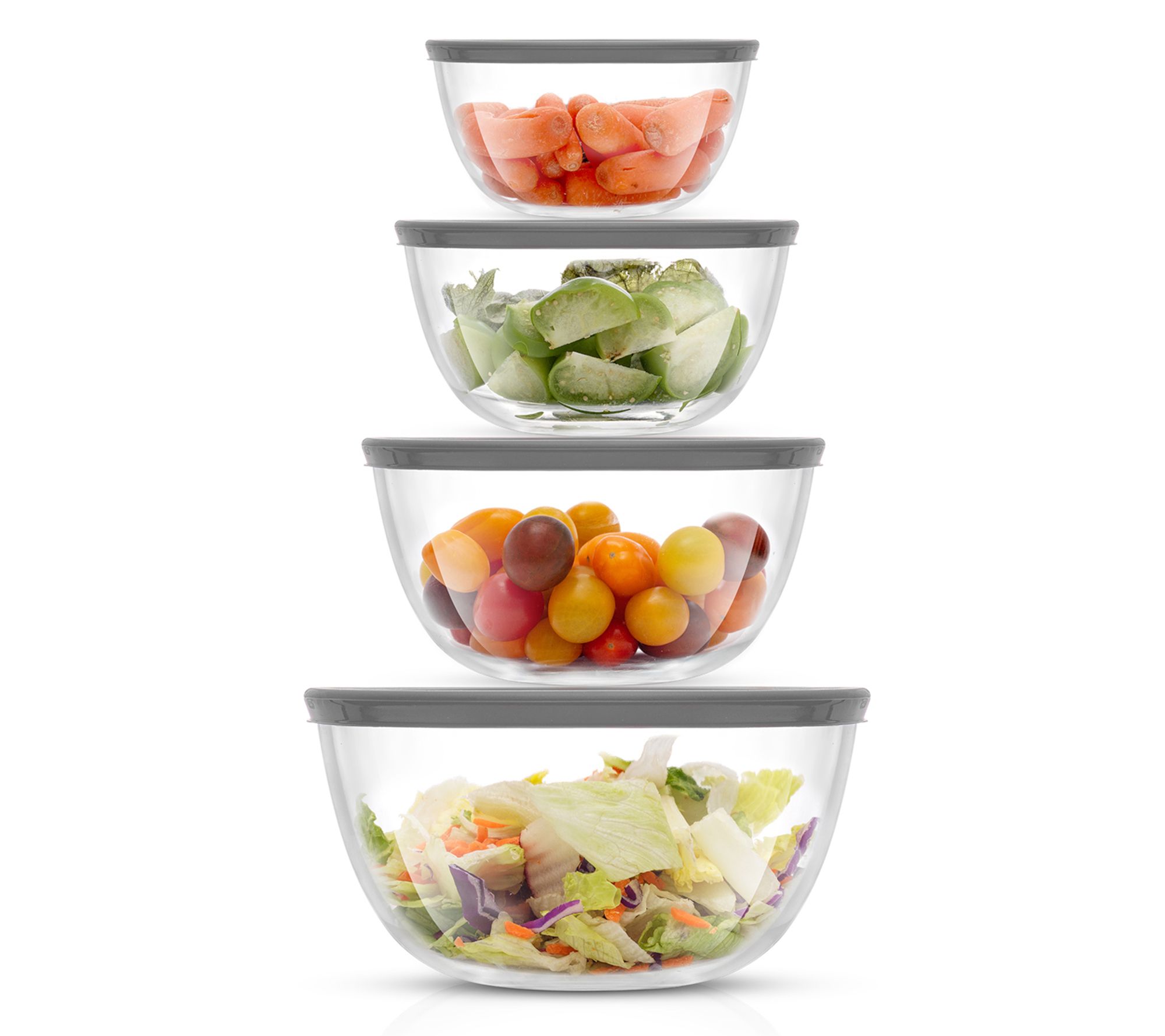 JoyJolt Set of 4 Glass Mixing Bowls with Lids
