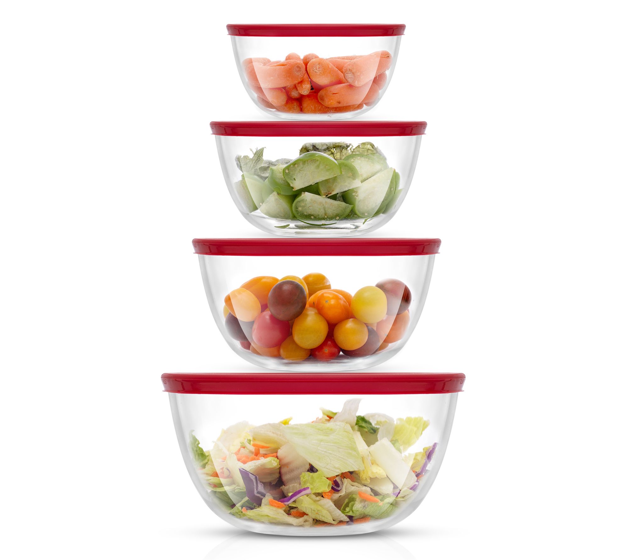 JoyJolt Set of 4 Glass Mixing Bowls with Lids