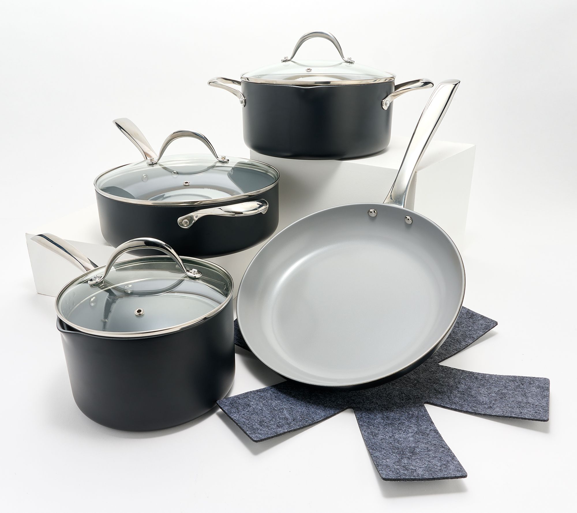 Technique 7-Pc Stackable Hard Anodized CeramicNonstick Cookware Set