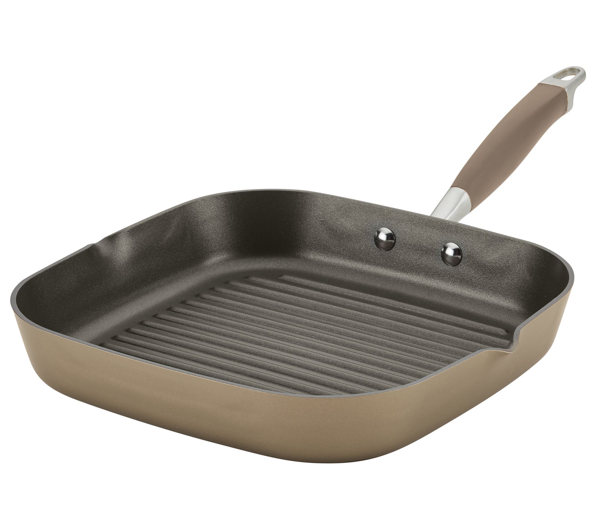 Anolon Advanced Home Hard Anodized Stovetop Gri ll Pan, 11in