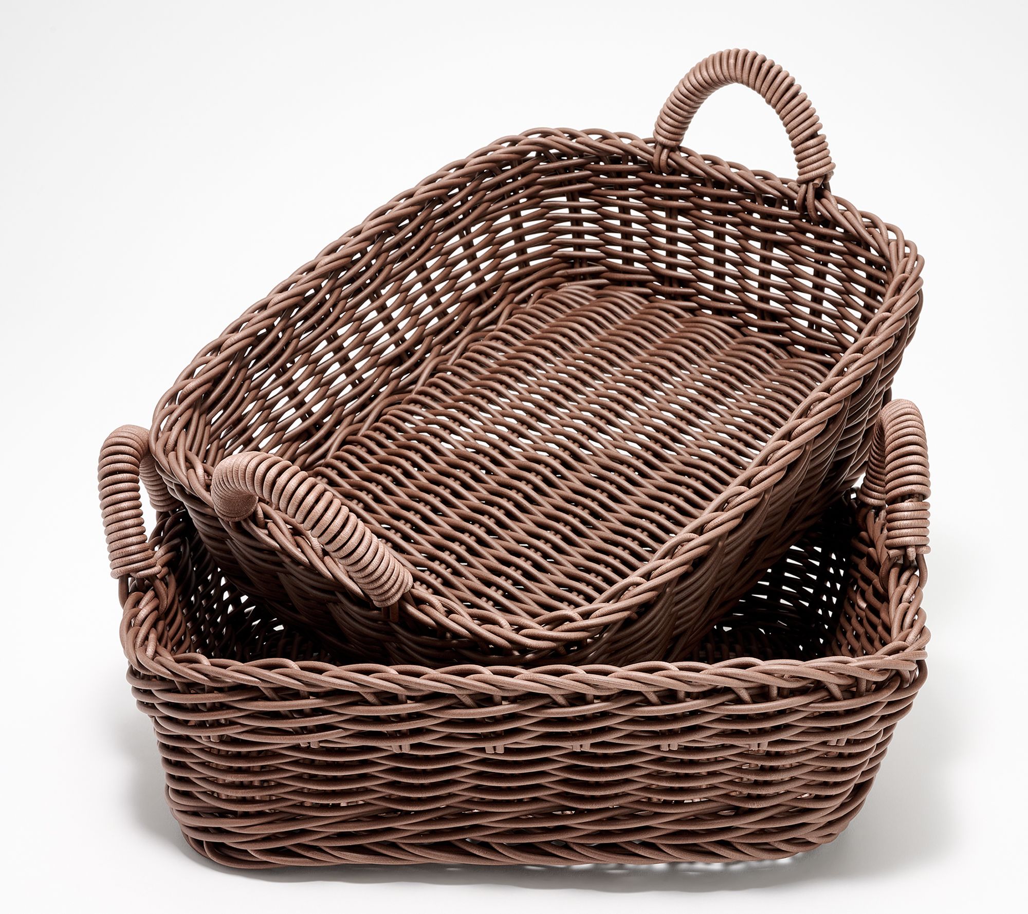 LocknLock S/2 Dishwasher Safe Rectangle Baskets with Handles