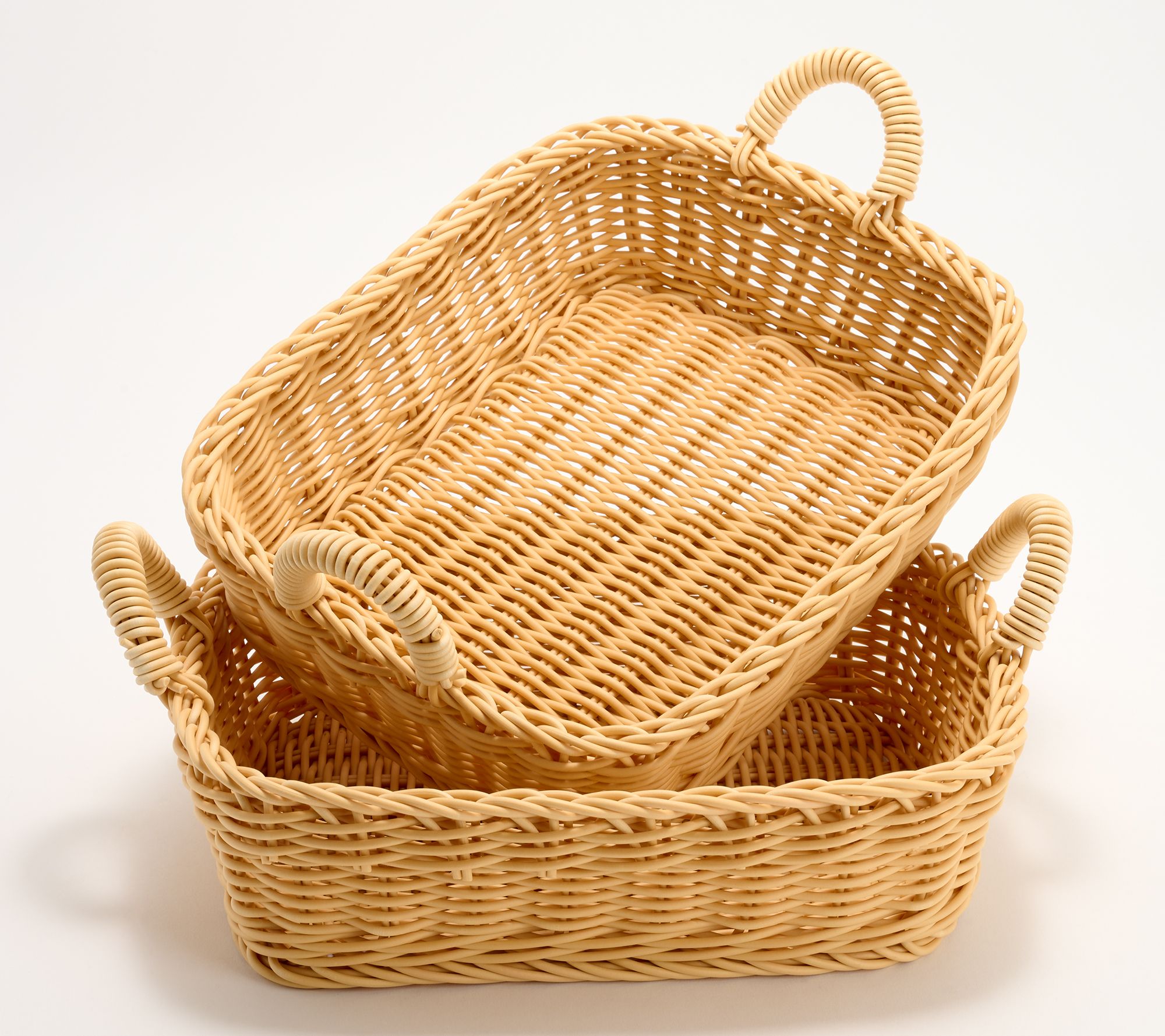 LocknLock S/2 Dishwasher Safe Rectangle Baskets with Handles