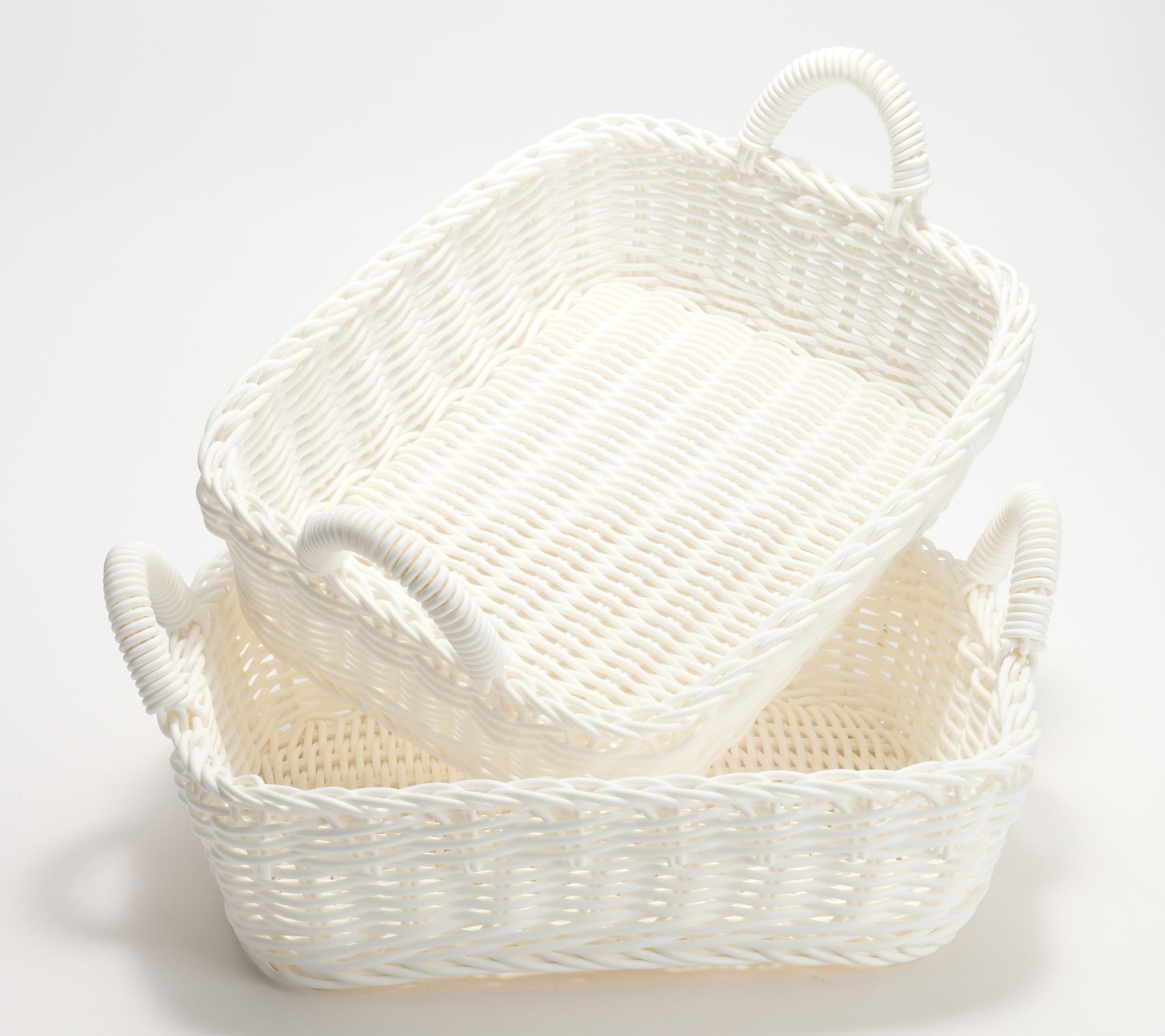 LocknLock S/2 Dishwasher Safe Rectangle Baskets with Handles