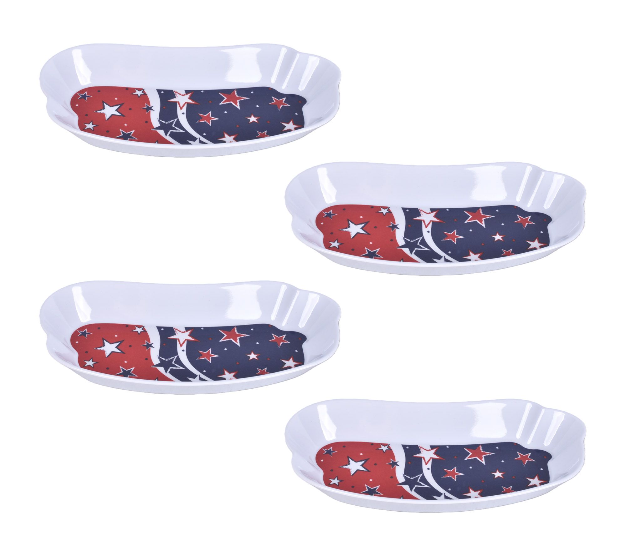 Temp-tations Set of 4 Melamine Hot Dog Plates