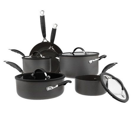 Legend 10 pc Nonstick Cookware Set  Classic Hard Anodized Steel Home  Kitchen Chef Grade Pots and Pa - Matthews Auctioneers