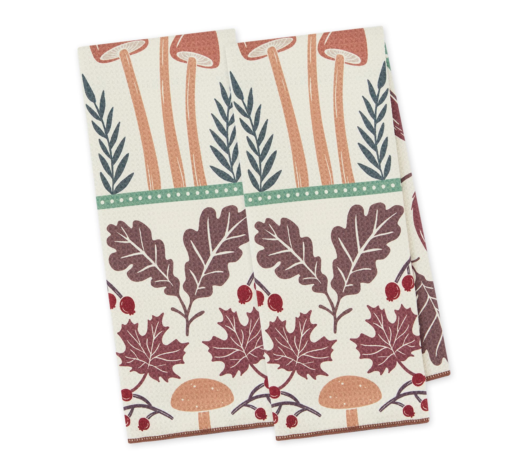 Design Imports Set of 2 Woodland Stencil Dishtowels