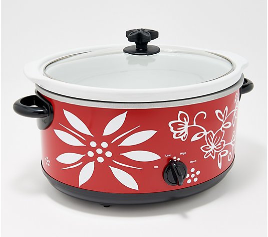 Temp-tations 6-qt Old World Floral Lace Patterned Slow Cooker 