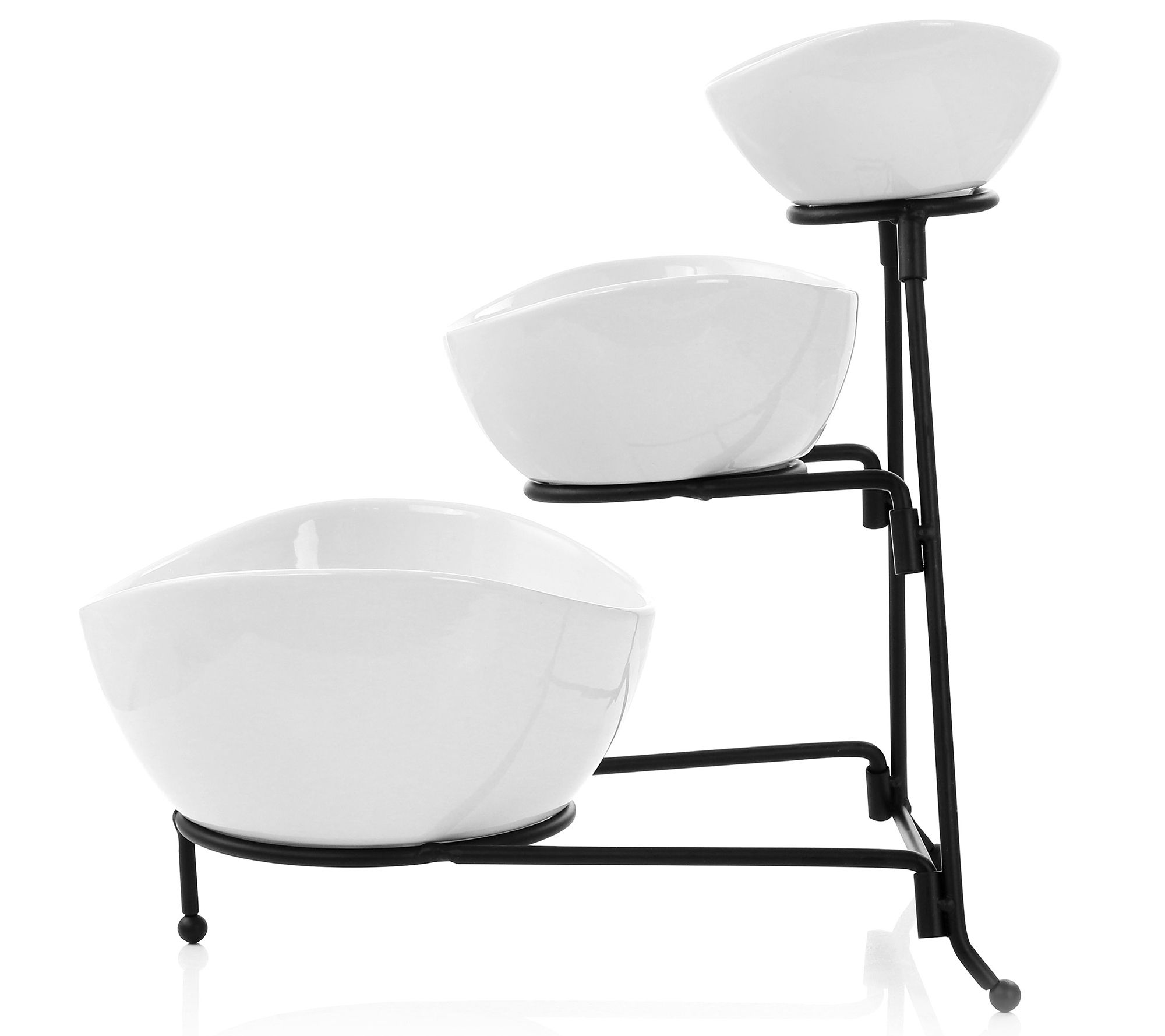 Elama 3 Tier Oval Bowl Porcelain Serveware Set