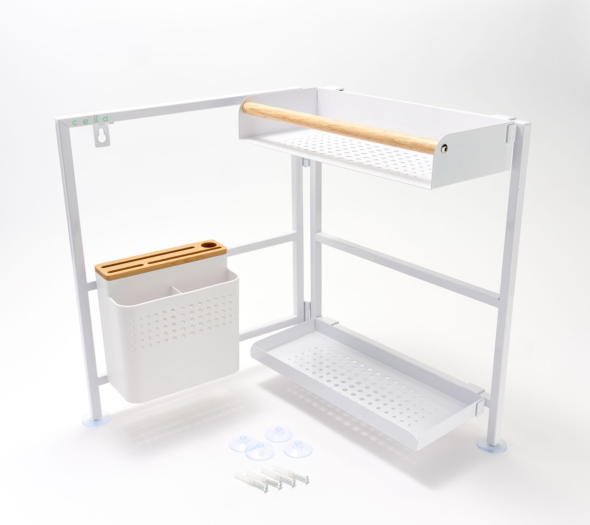 Cella Stainless Steel Two-Tier Corner Rack Organizer