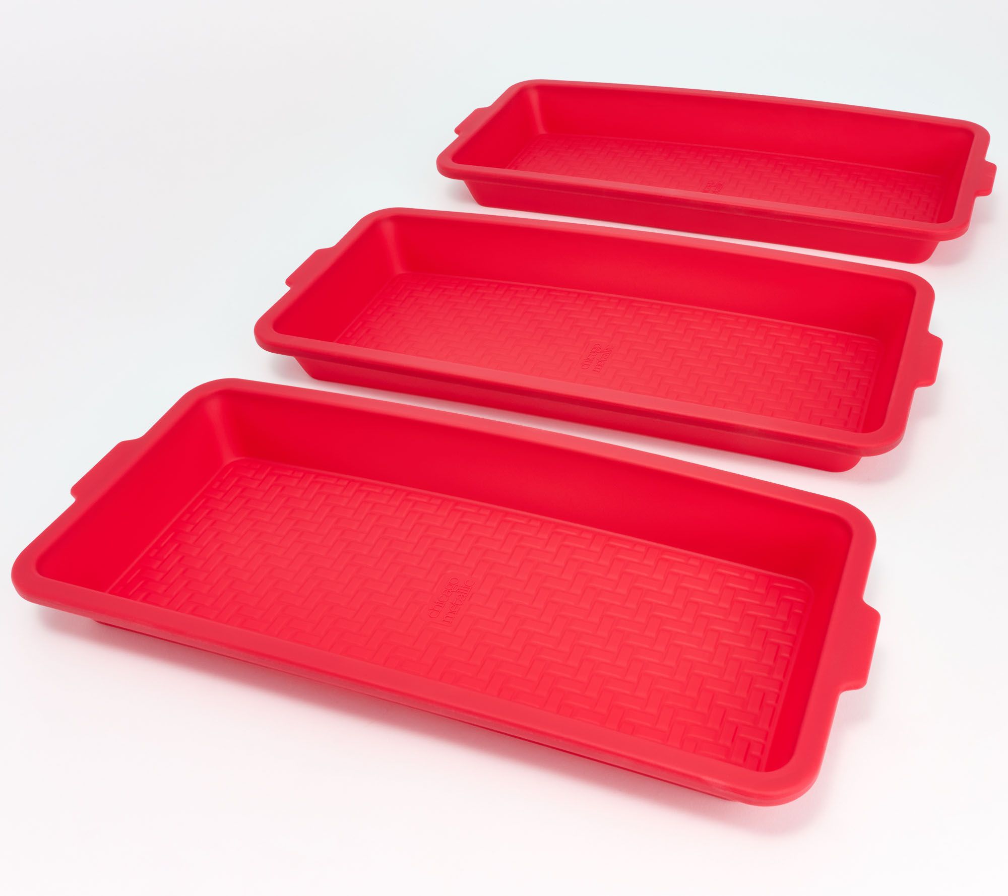 Chicago Metallic Set of 2 Large Silicone BakingTrays ,Red