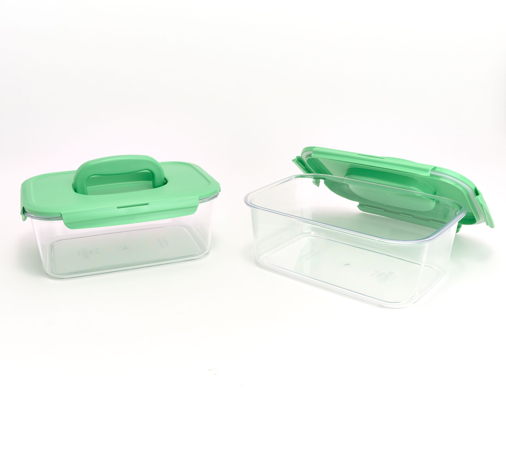 LocknLock Set of 2 Deep Tritan Rectangles w/ Handle Lids - QVC.com