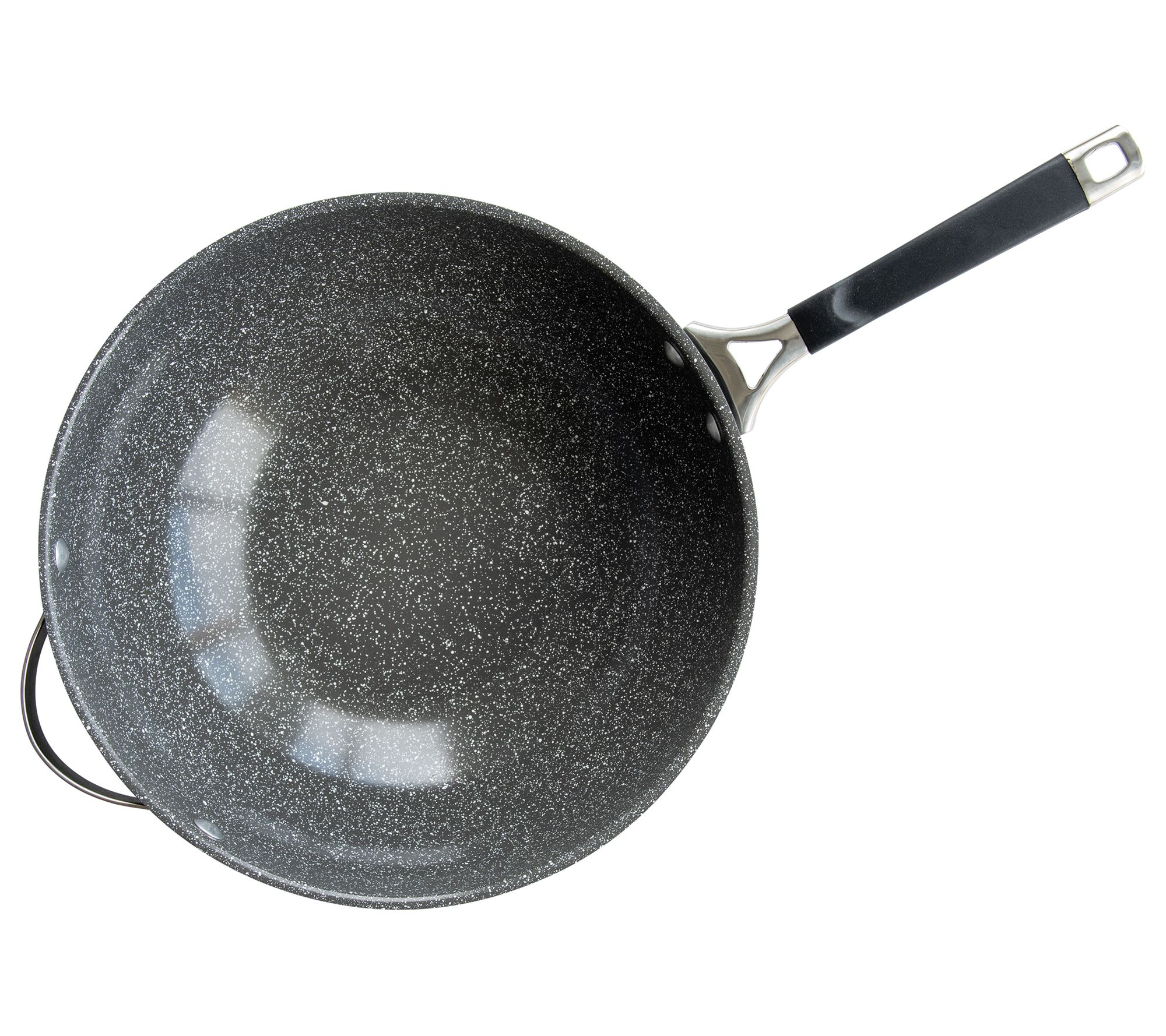Oster Bressler 13.5 in. Nonstick Carbon Steel Wok in Black with