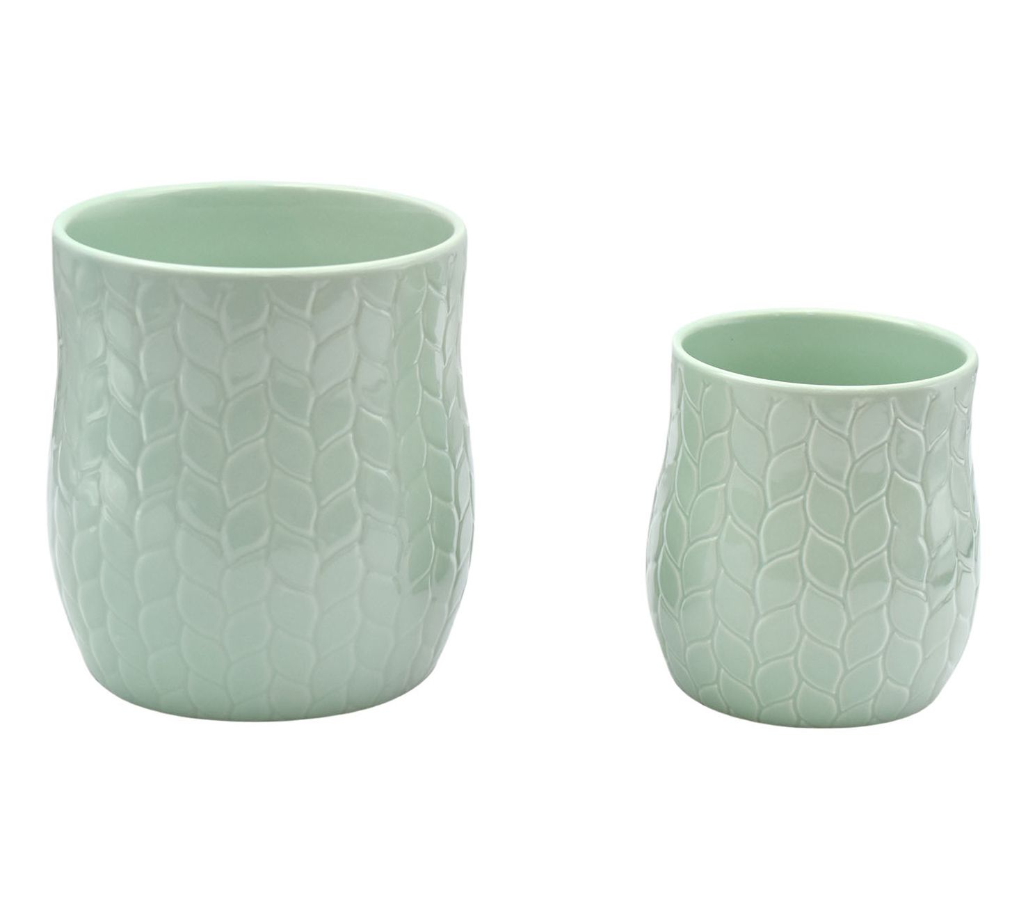 Temp-tations Carved Willow Set of (2) 1-qt and 2-qt Utensil Crocks