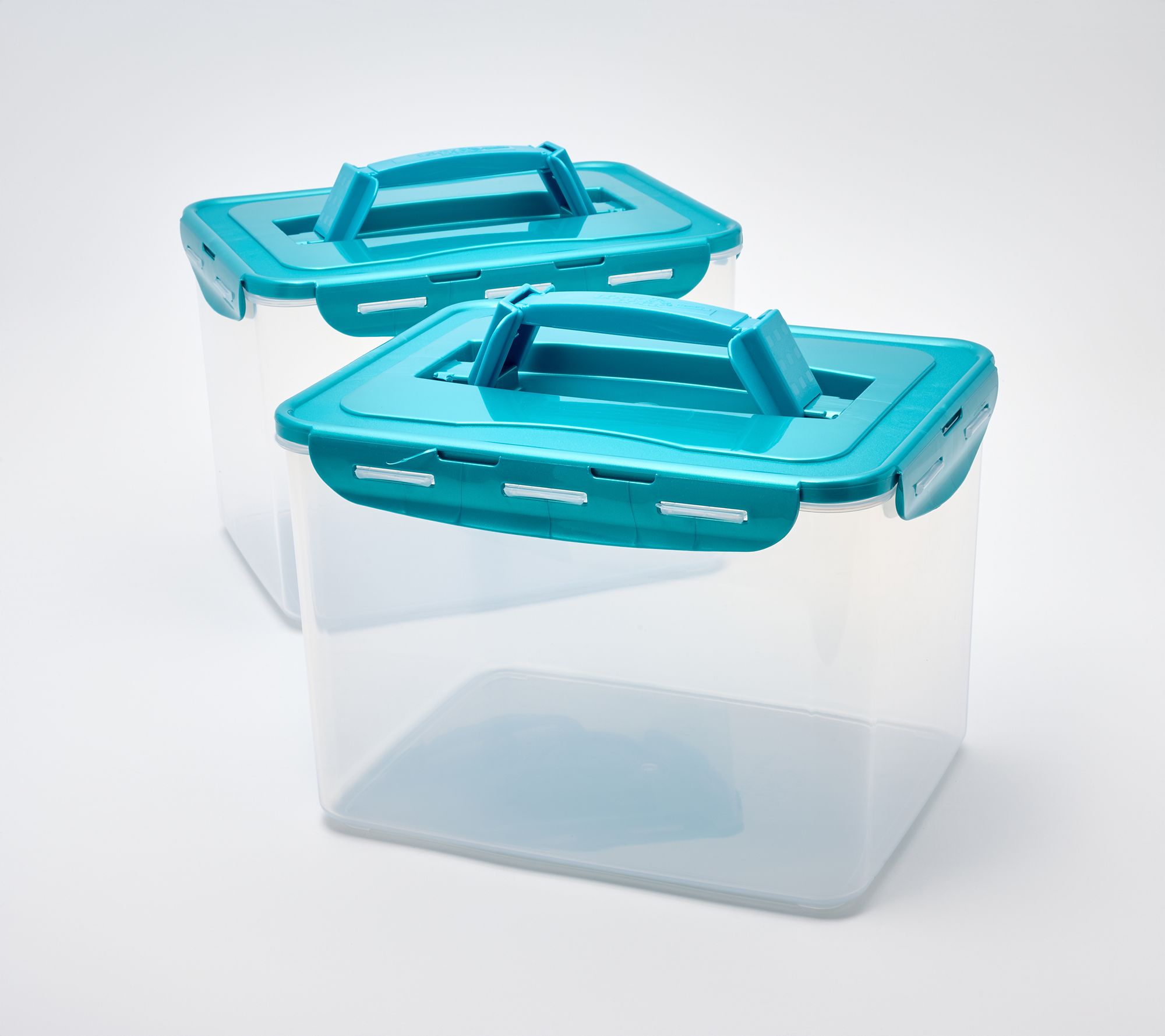 LocknLock Set of (2) 42-Cup Storage Containers w/ (2) Handle Lids