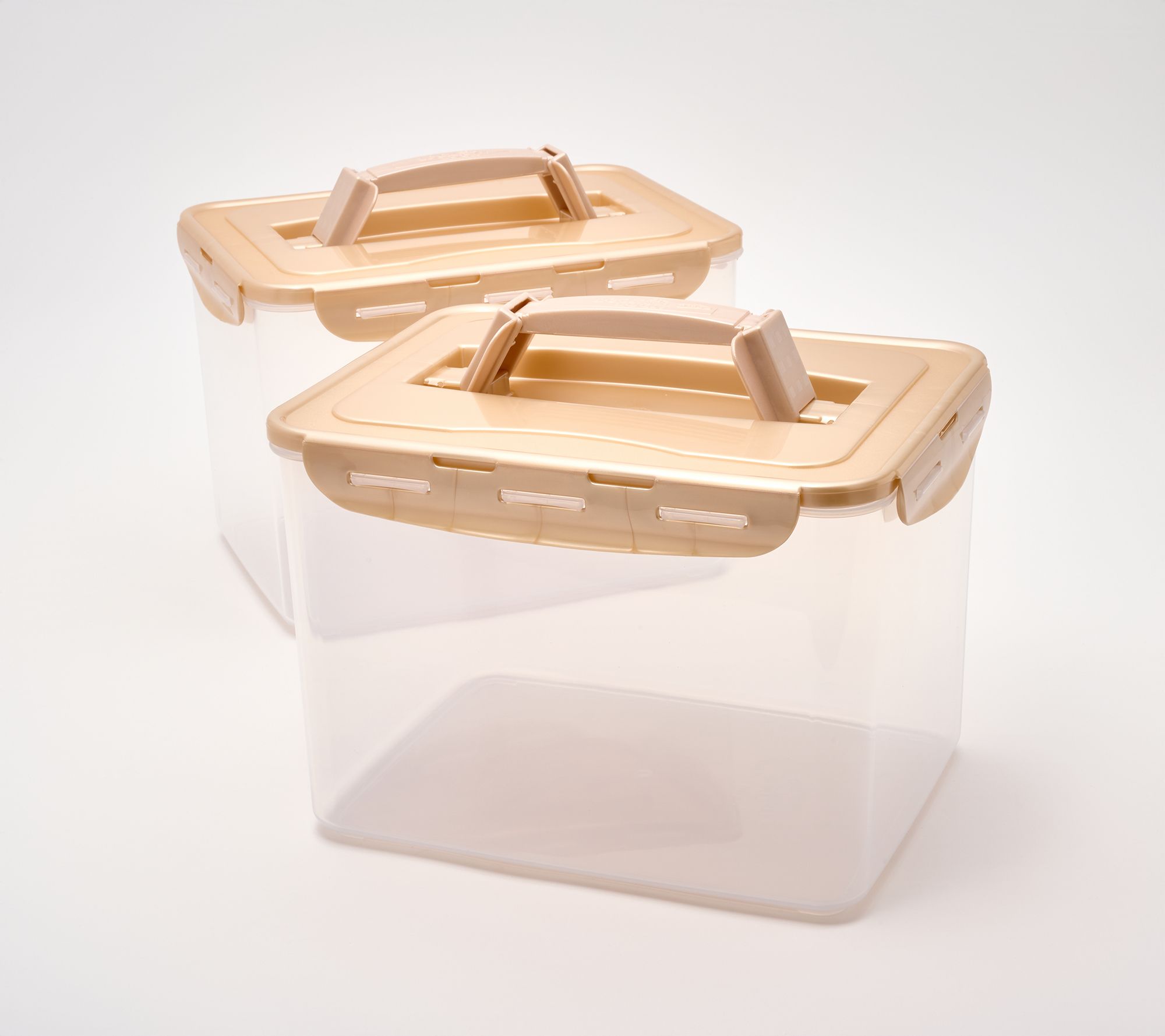 LocknLock Set of (2) 42-Cup Storage Containers w/ (2) Handle Lids