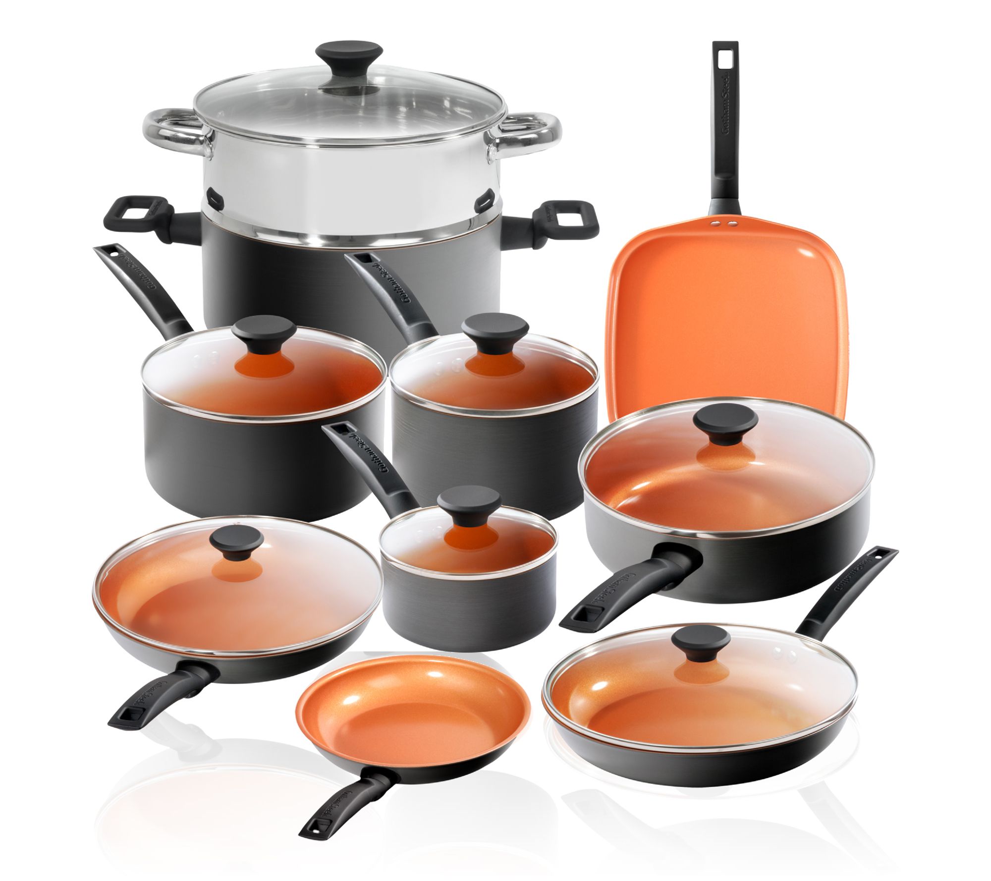 Gotham Steel Pro Premier 17 Piece Nonstick Cookware Set