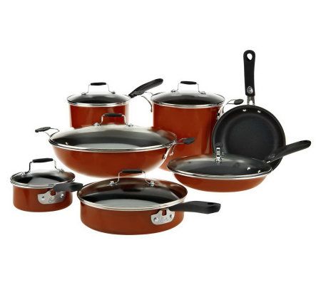Emeril Lagasse Kitchen Cookware, Forever Pans, Pots and Pans Set with Lids,  Hard-Anodized Nonstick, Black, 13 Piece Set 