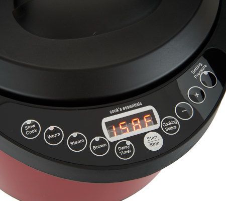 CooksEssentials 6 qt. Round Digital Nonstick Pressure Cooker 
