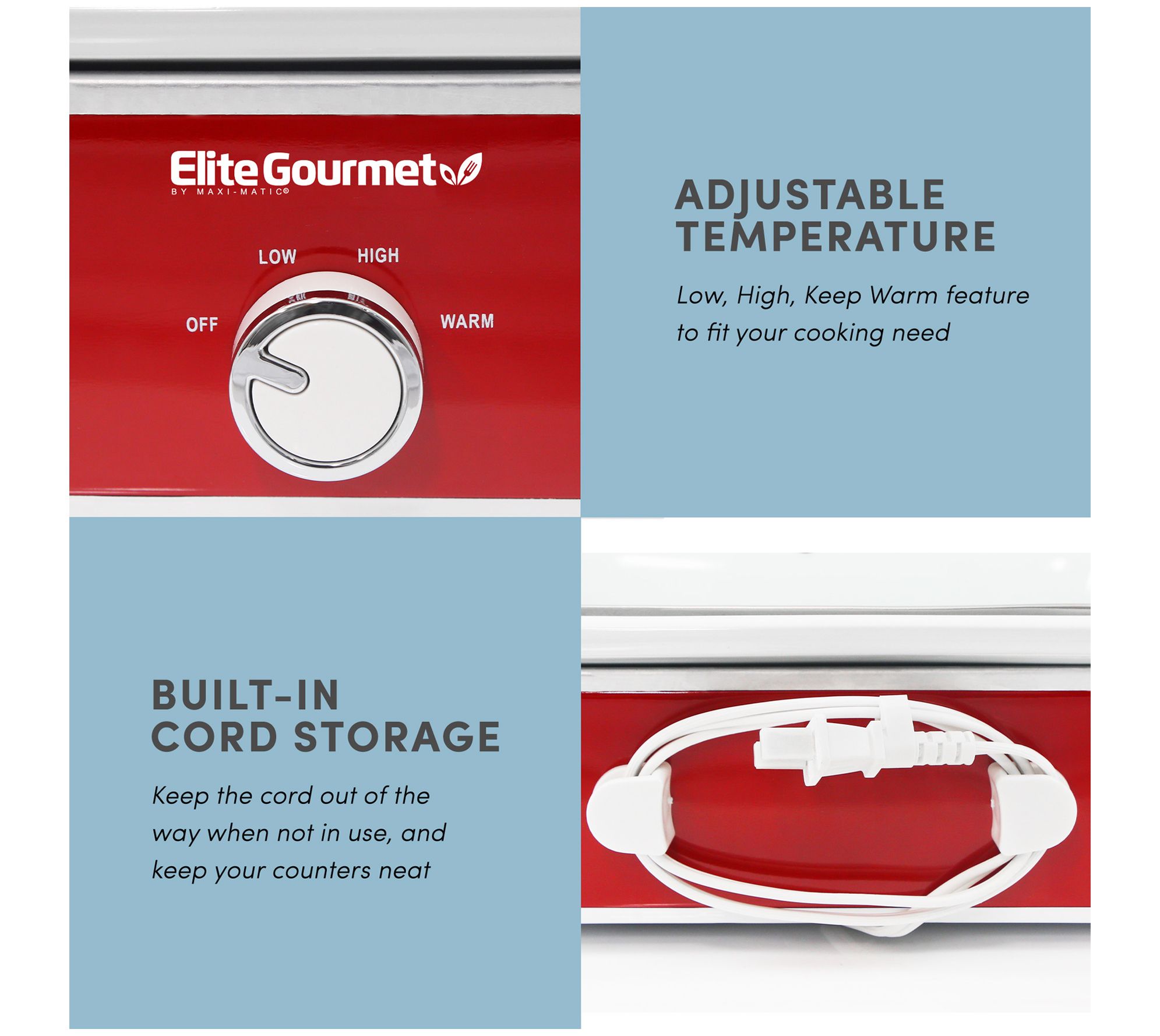 Elite Gourmet 3.5-qt Casserole Slow Cooker, Stainless Steel 