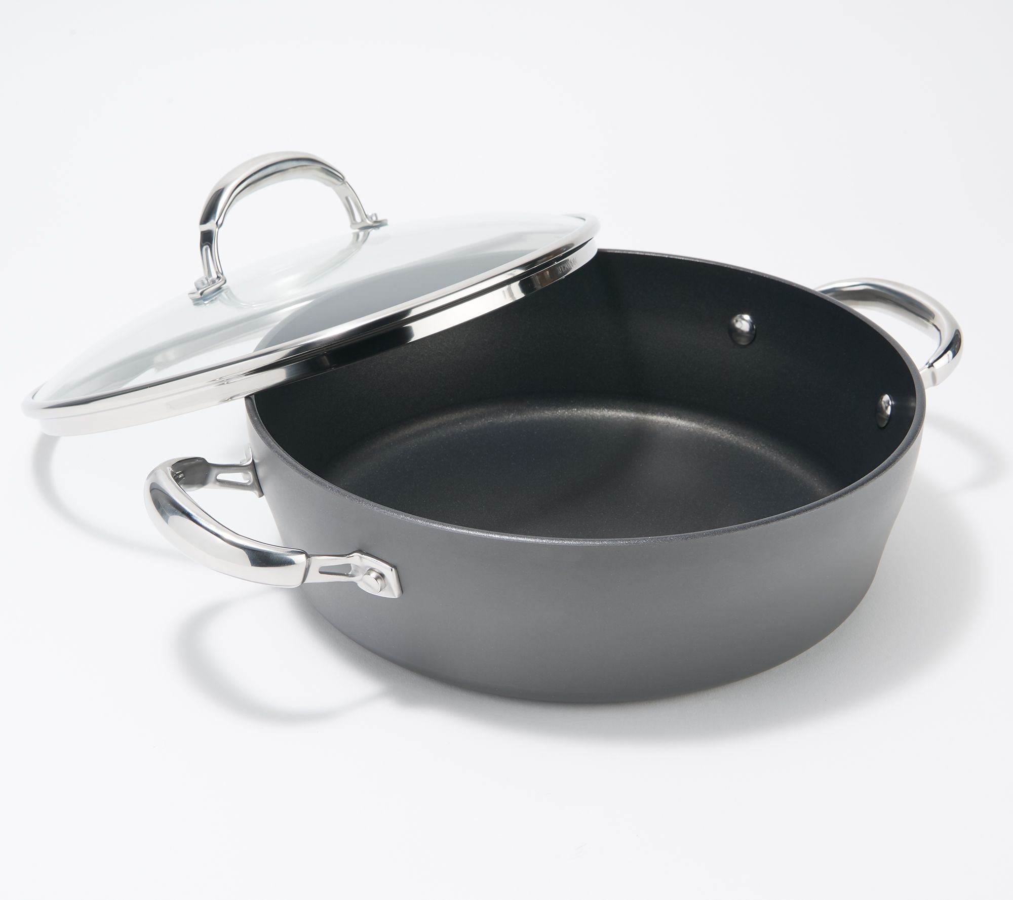 Cook's Essentials Hard Anodized 5-qt Saute Pan with Glass Lid 