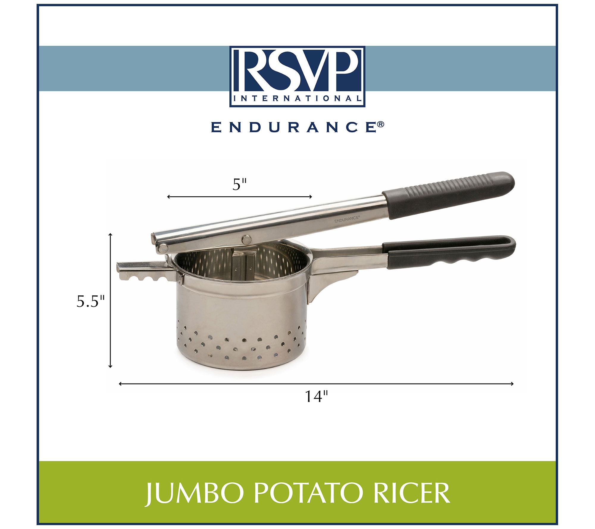 RSVP International Jumbo Potato Ricer, Stainless Steel