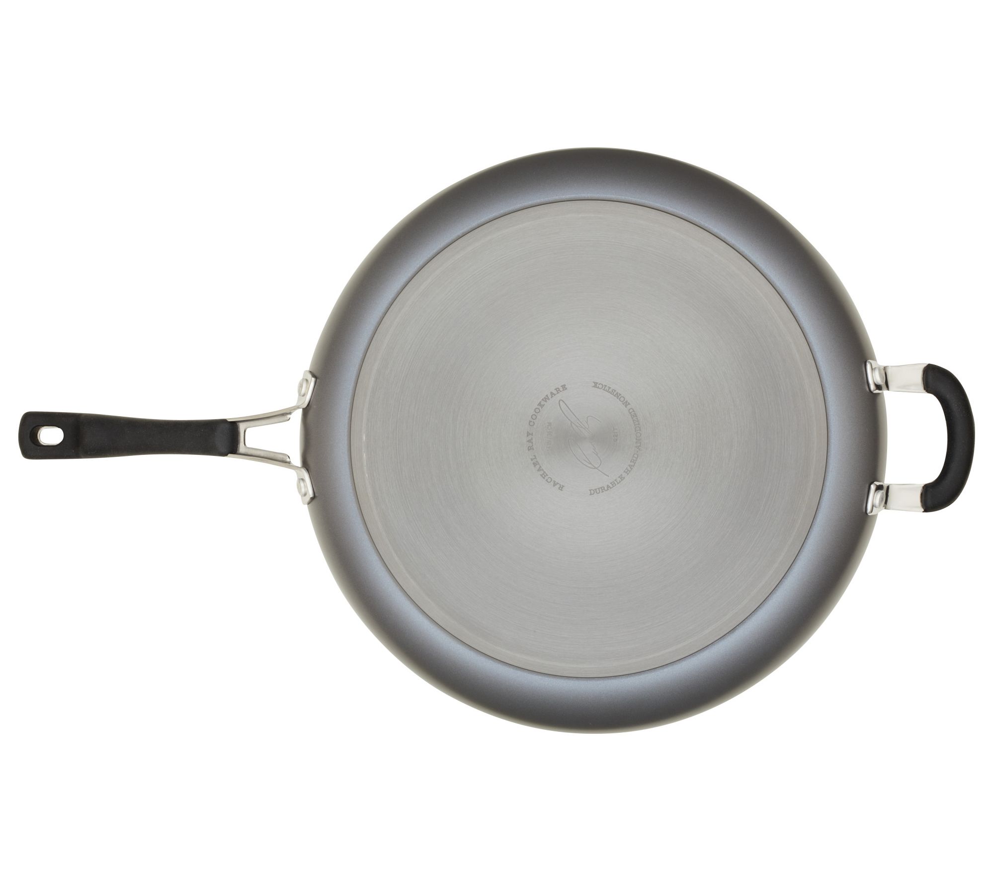 Rachael Ray 14.5-Inch Nonstick Induction Frying Pan with Helper Handle, Aluminum, Gray Shimmer, Create Delicious Collection