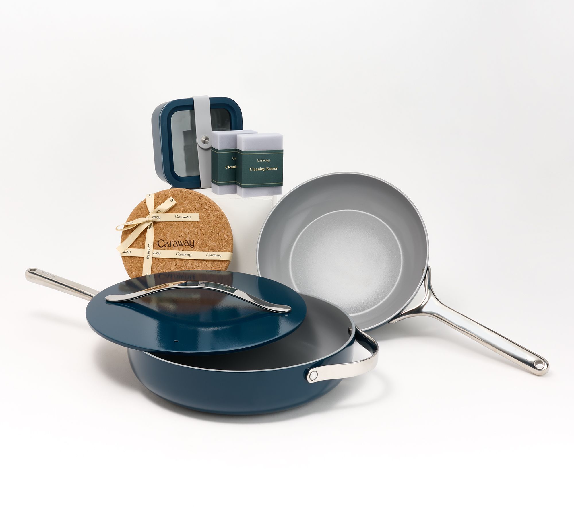 Caraway Home 3-pc Ceramic Nonstick Cookware Set & Container