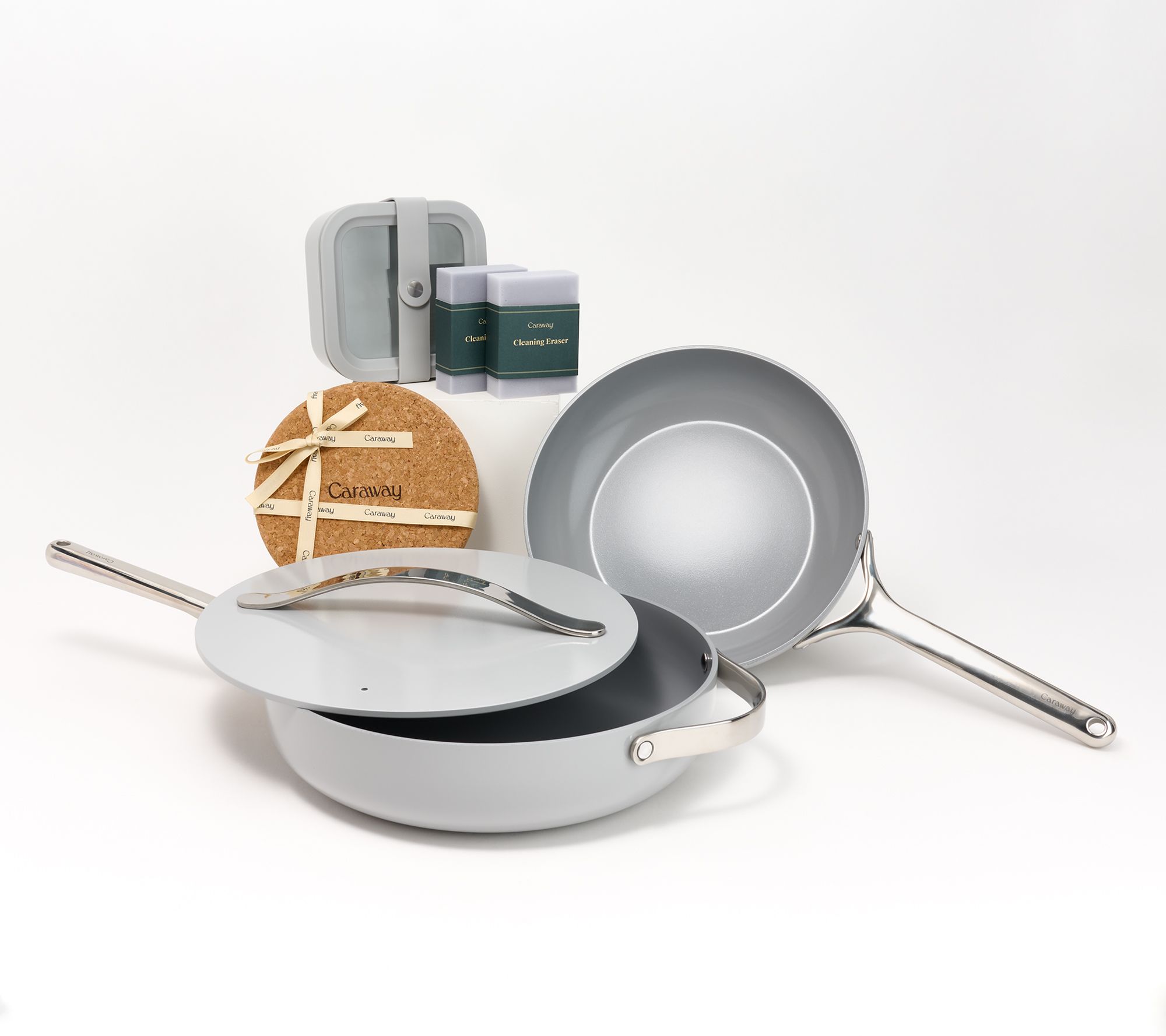 Caraway Home 3-pc Ceramic Nonstick Cookware Set & Container