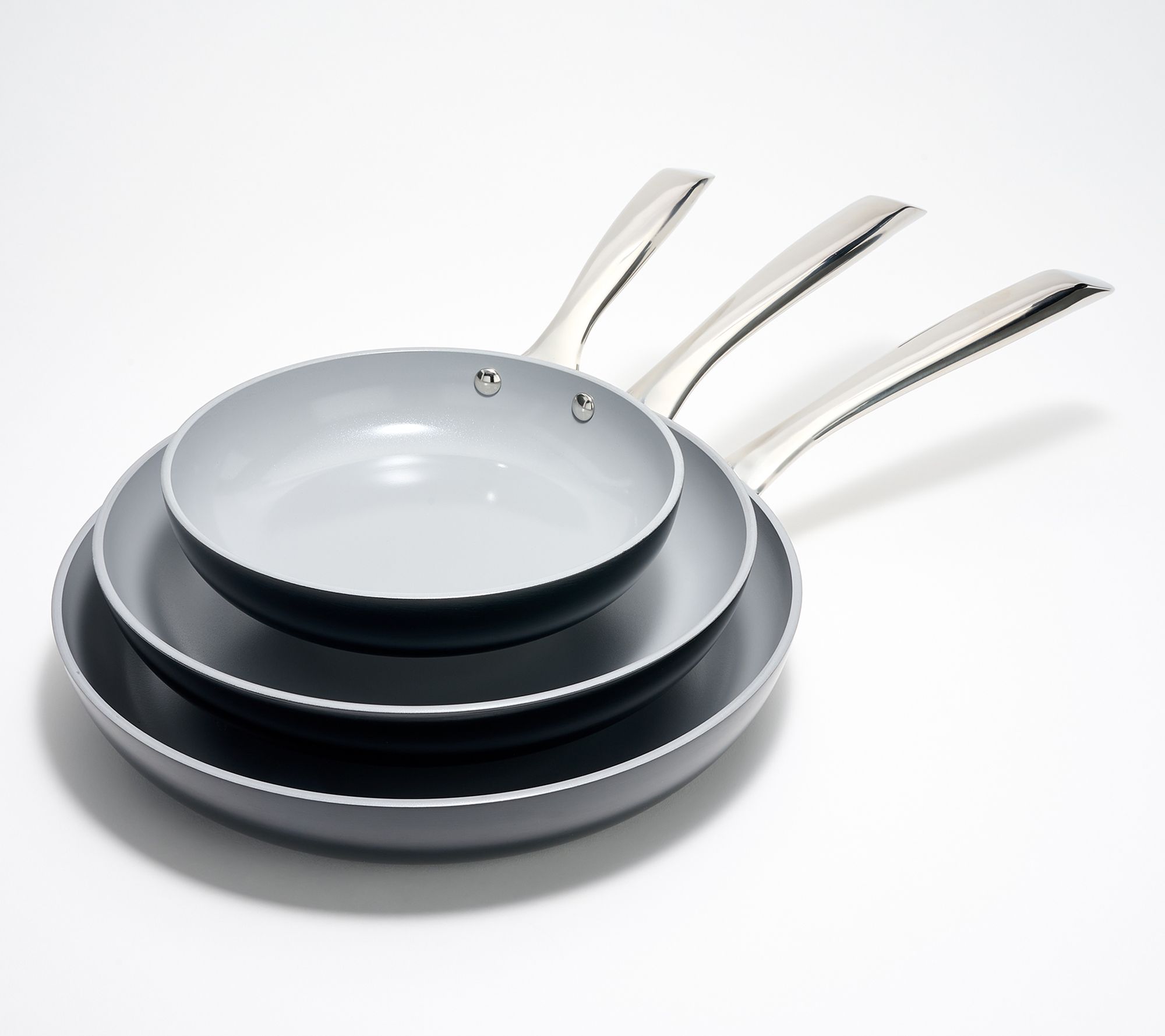 Technique 3-Piece Ceramic Nonstick Hard Anodized Fry Pan Set