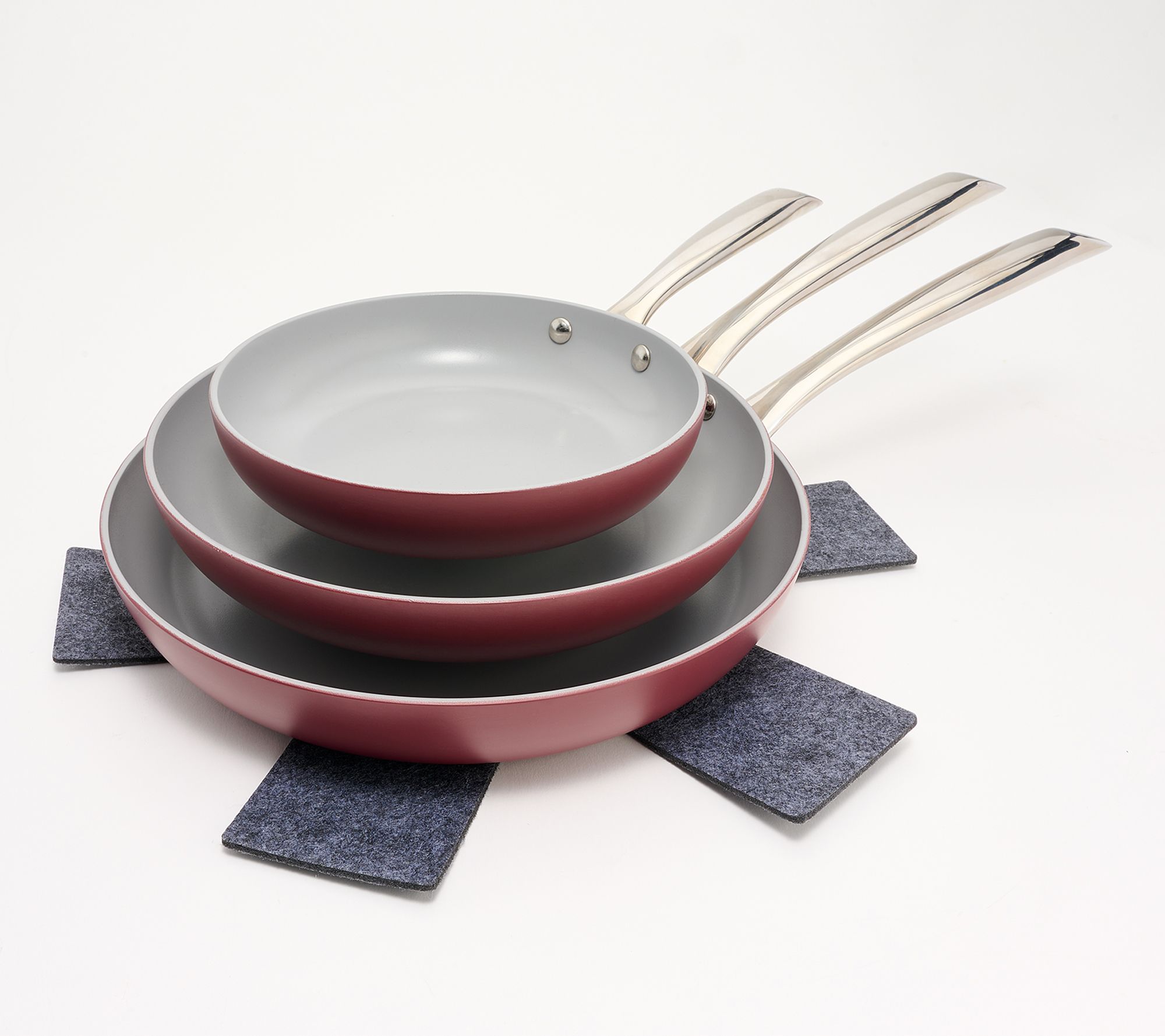 Technique 3-Piece Ceramic Nonstick Hard Anodized Fry Pan Set