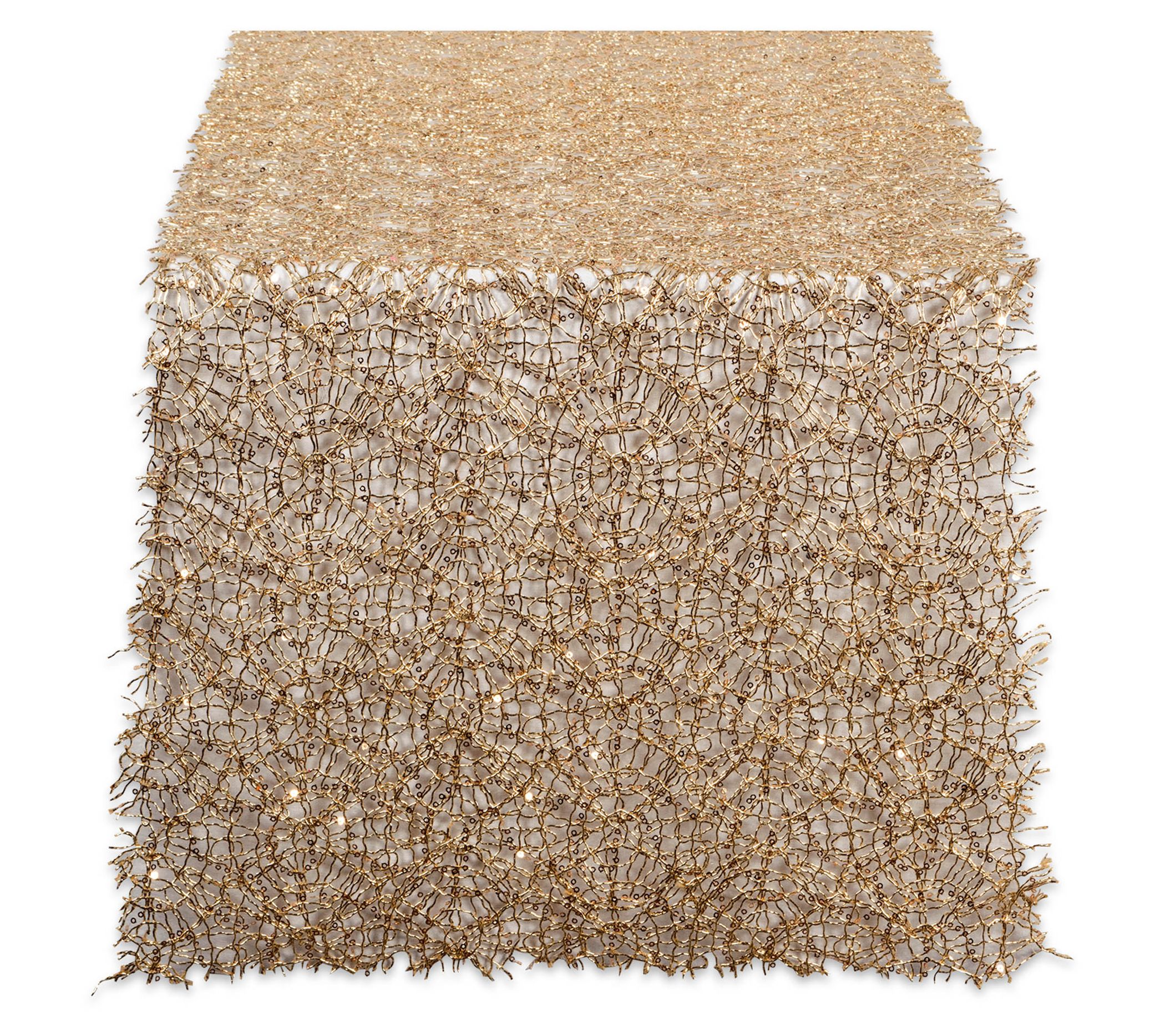 Design Imports Sequin Mesh Table Runner Roll 16In X 10 Ft
