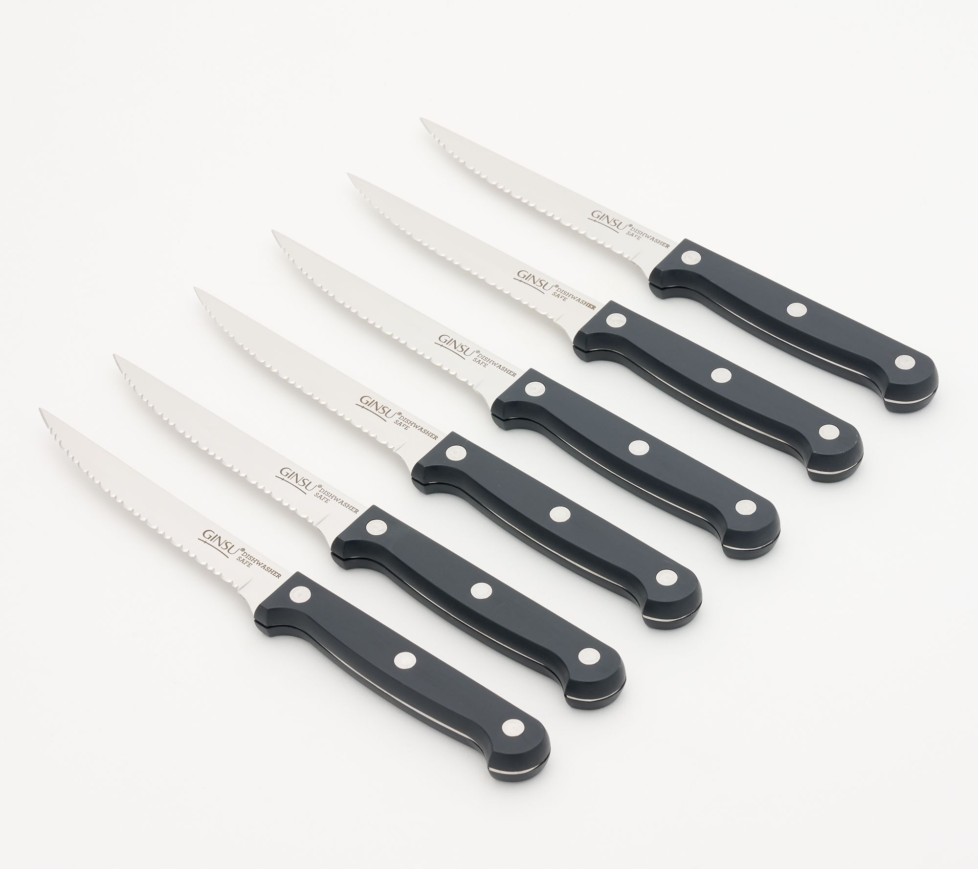 As Is Ginsu Kiso 6-Piece Stainless Steel Steak Knife Set 