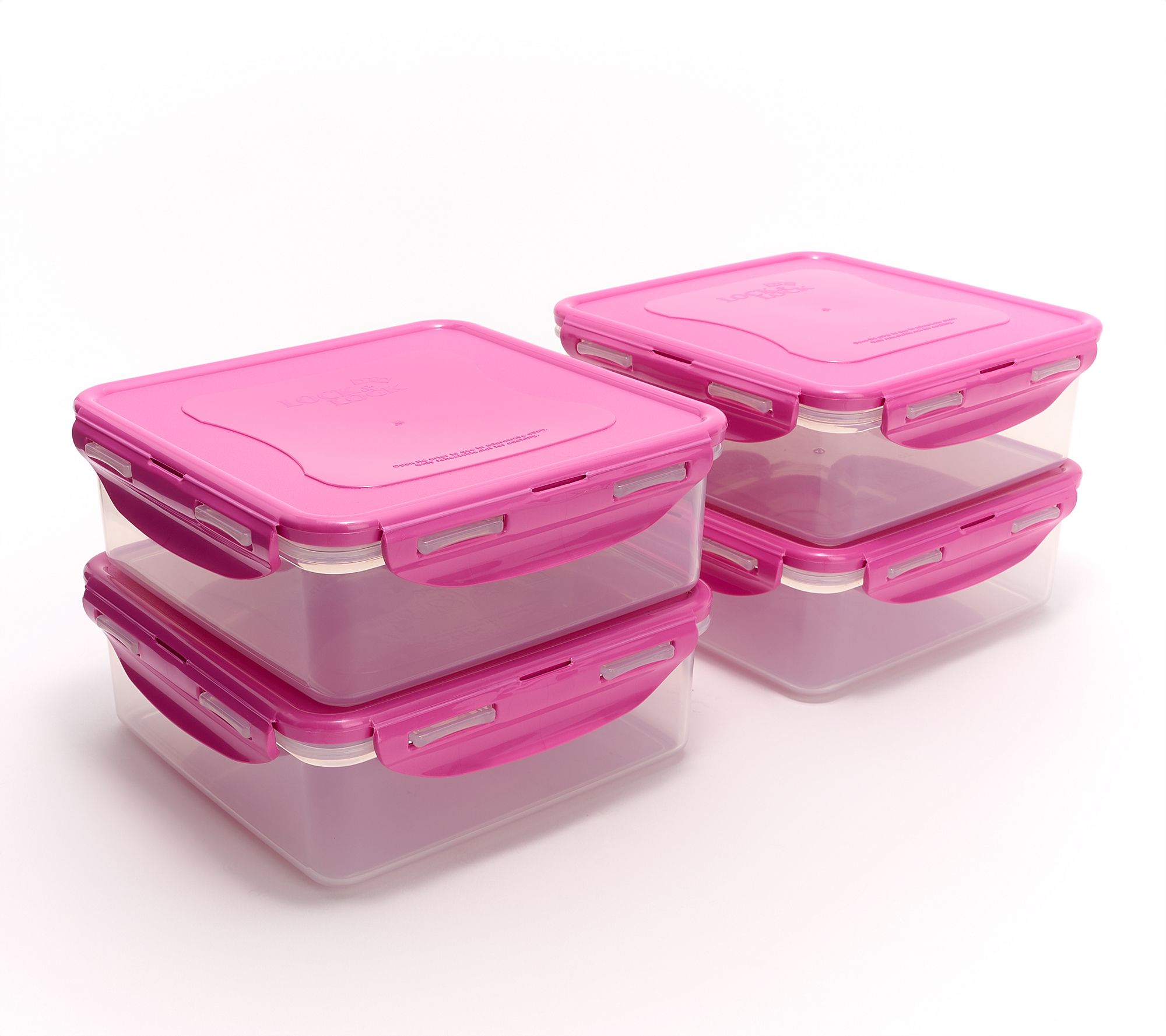 LocknLock Set of (4) 5-Cup Square Containers