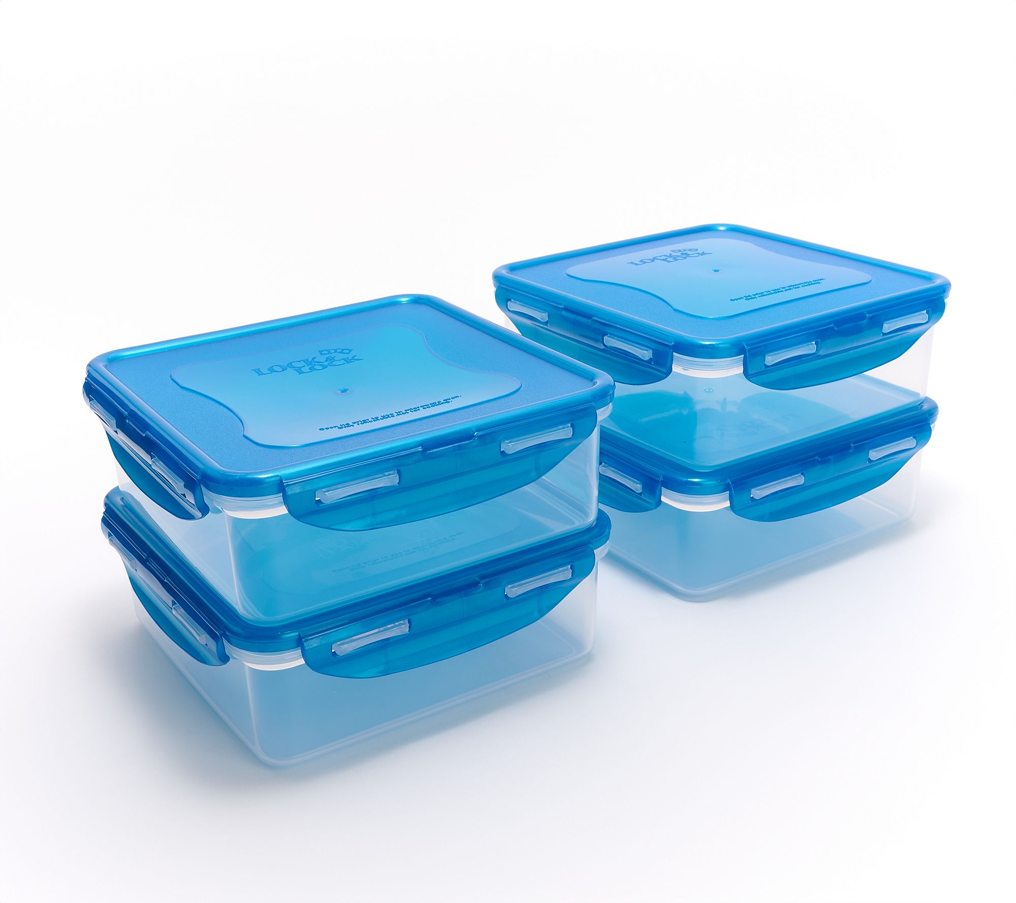 LocknLock Set of (4) 5-Cup Square Containers