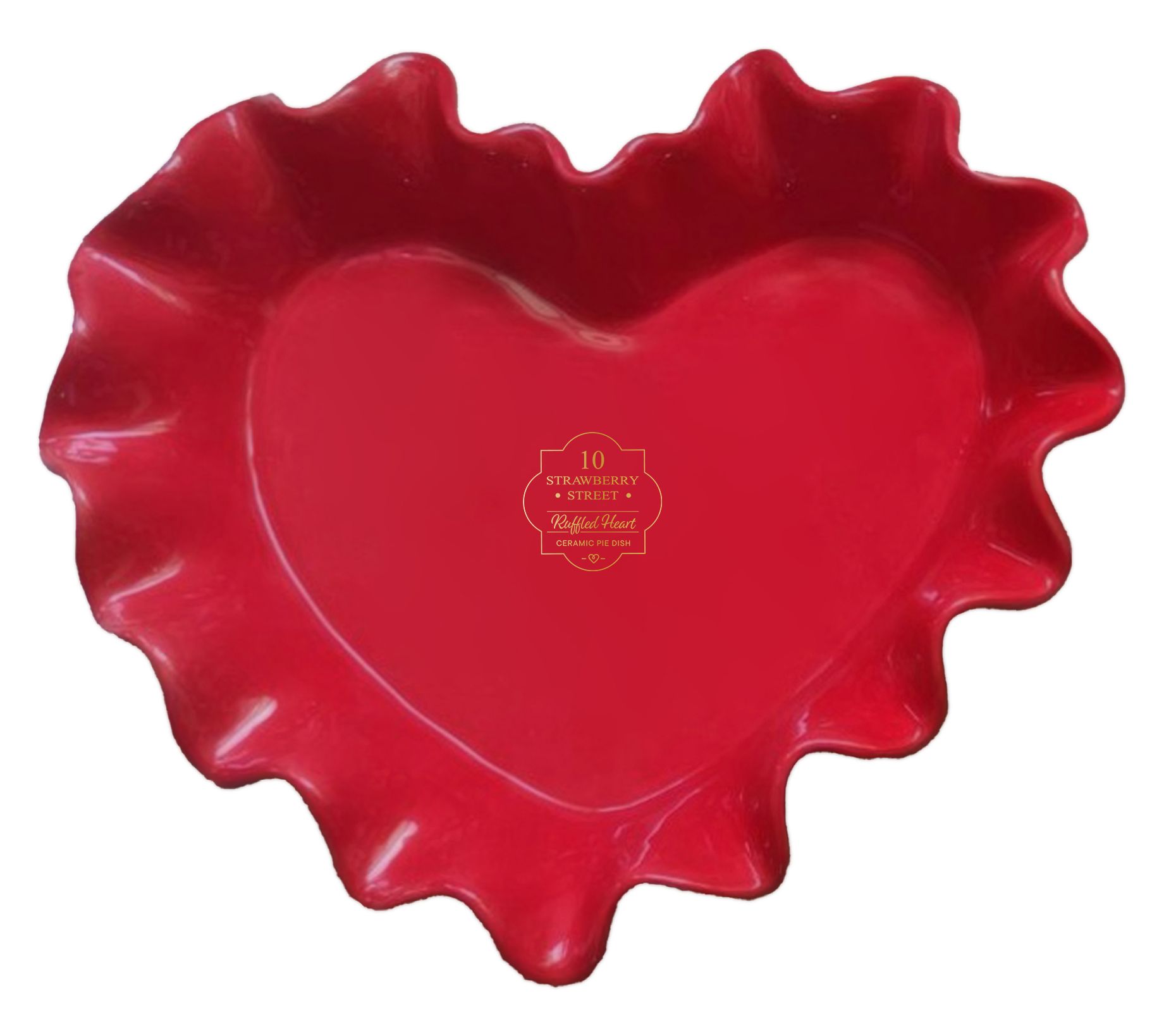 10 Strawberry Street Scalloped Heart Pie Dish