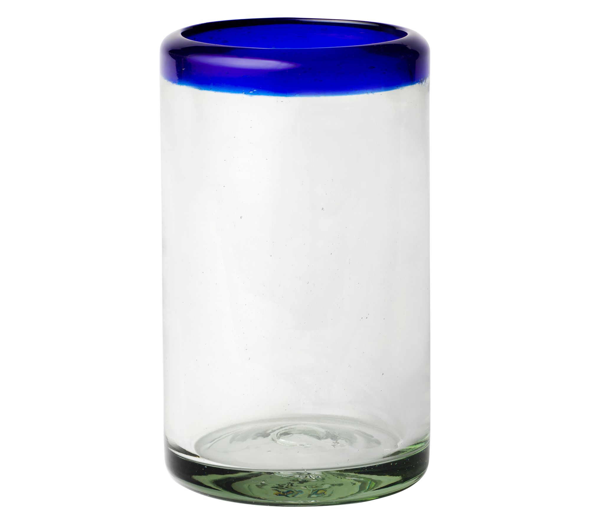 10 Strawberry Street Cobalt Rim Mexican Glass,Hiball